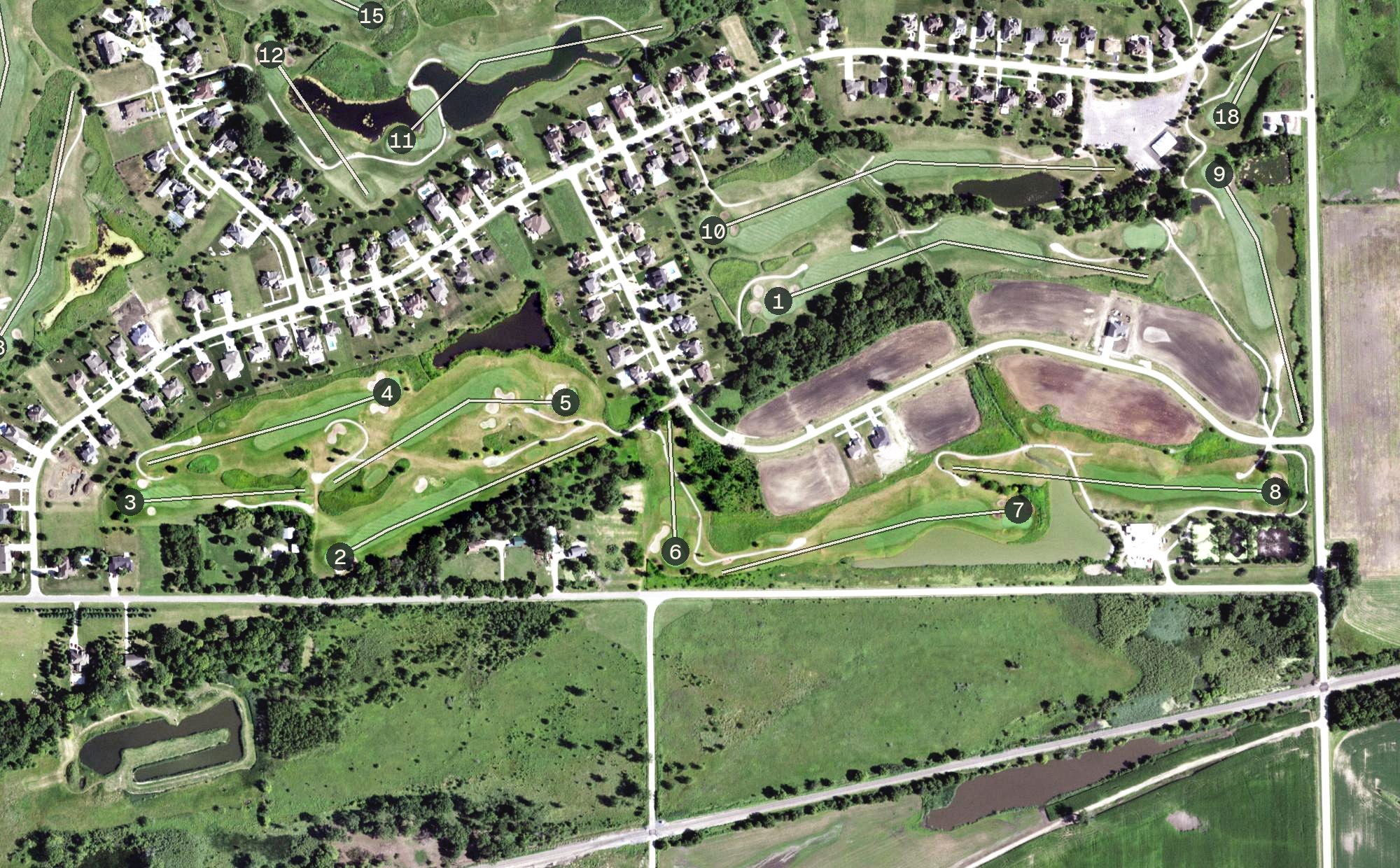 Aerial view of Nettle Creek Country Club, IL
