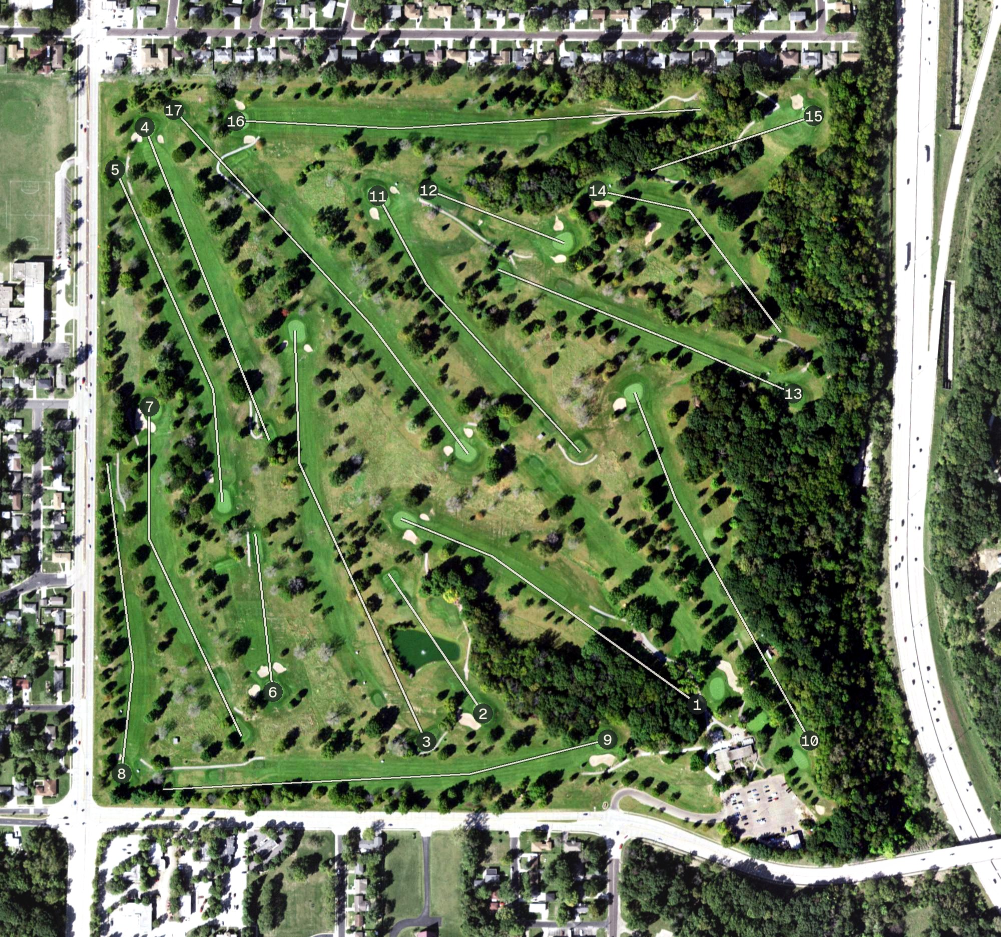 Aerial view of Newman Golf Course, IL