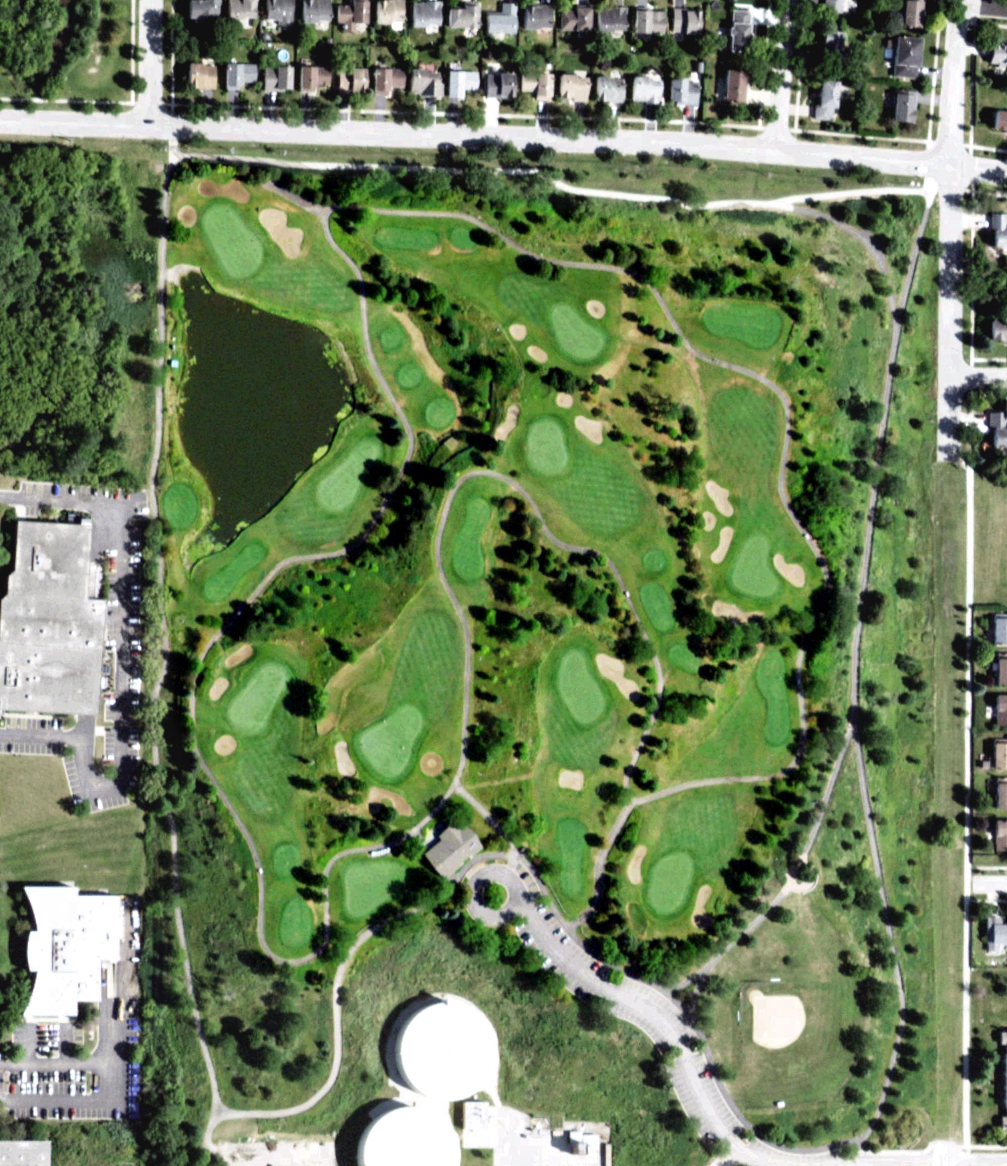 Aerial view of Nickol Knoll Golf Course, IL
