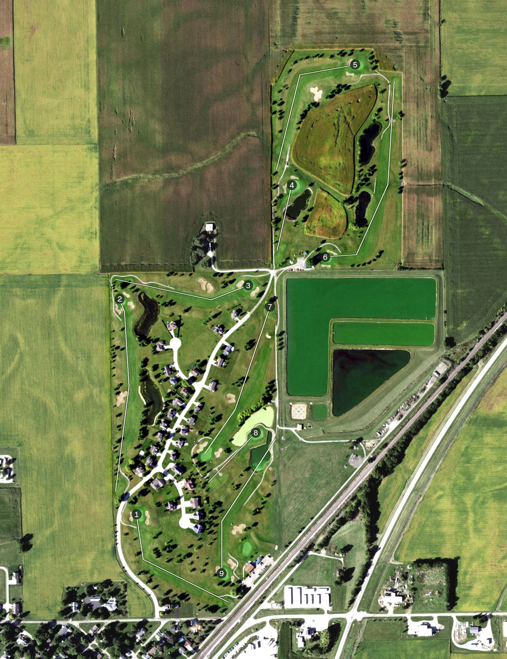 Aerial view of North Greens Golf Course, IL
