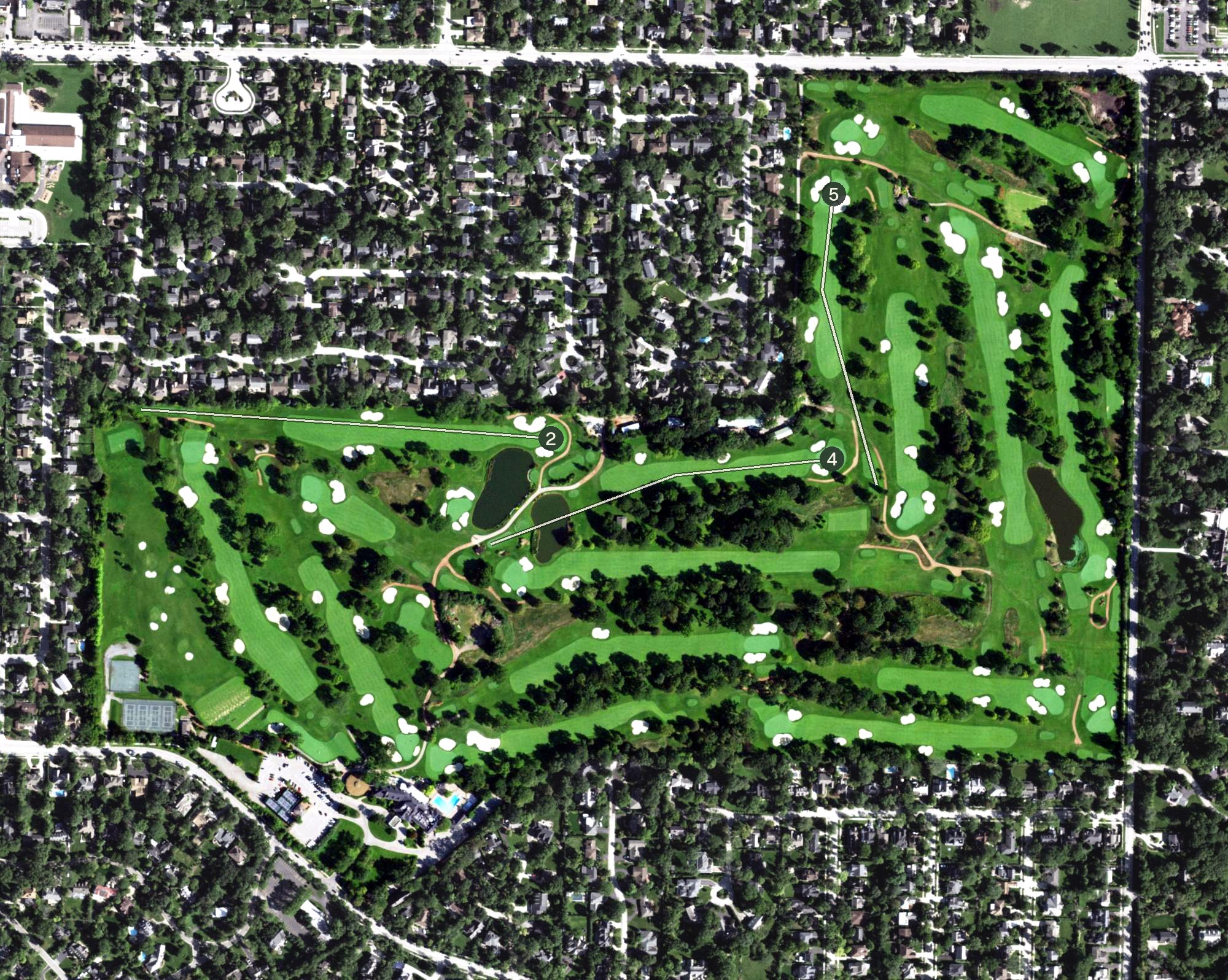 Aerial view of North Shore Country Club, IL