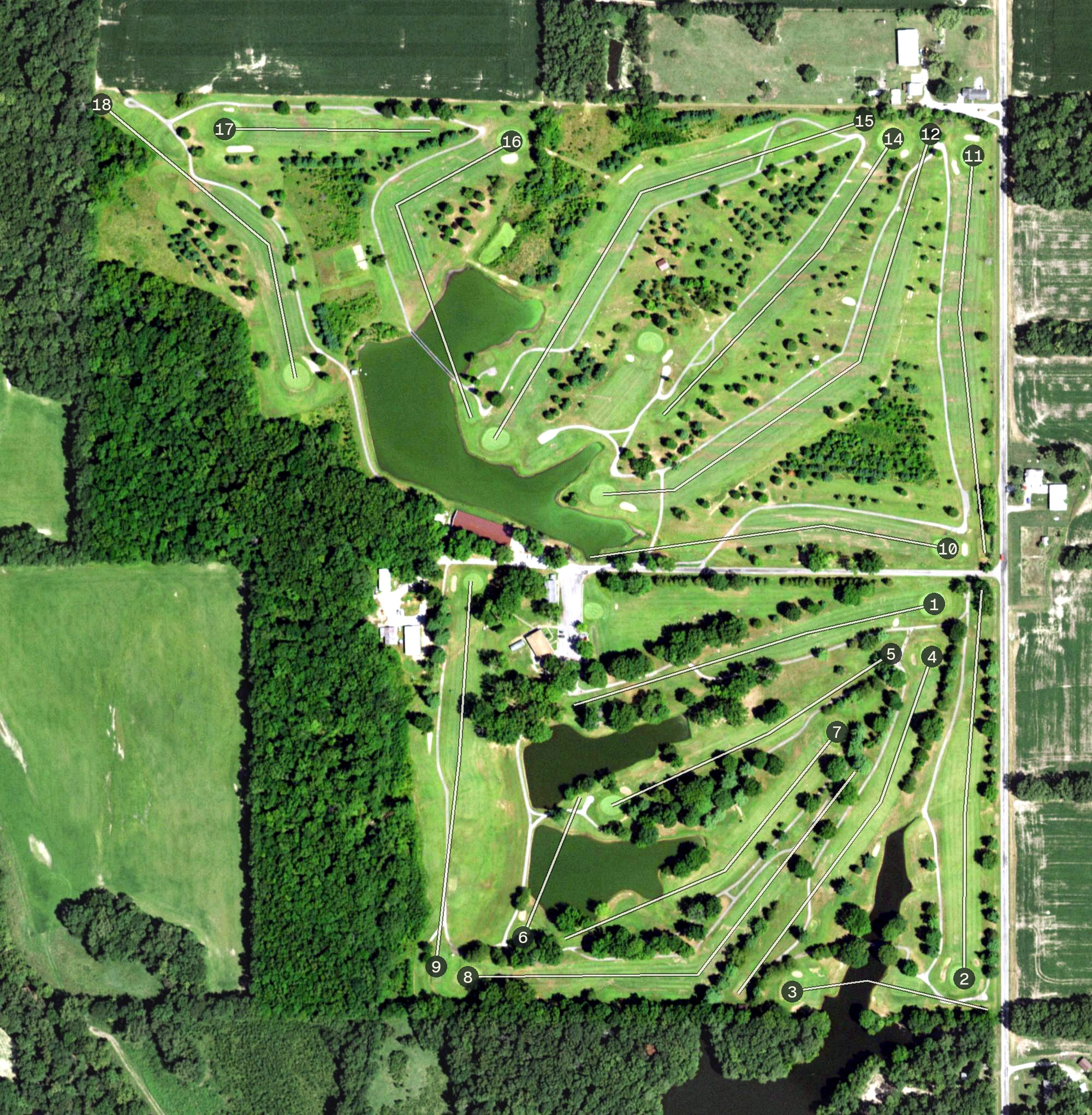 Aerial view of Oak Glen Golf Course, IL
