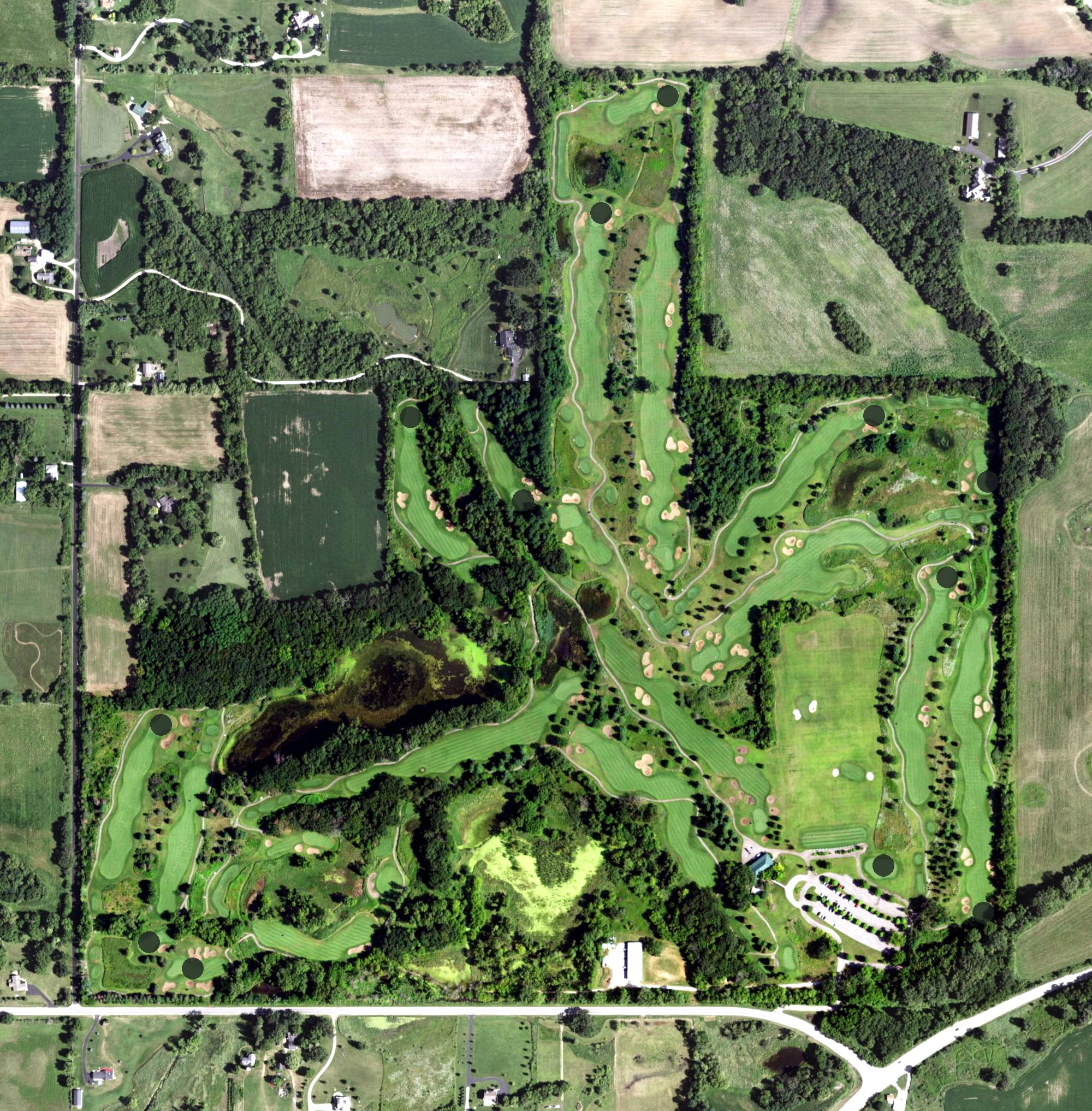 Aerial view of Oak Grove Golf Course, IL