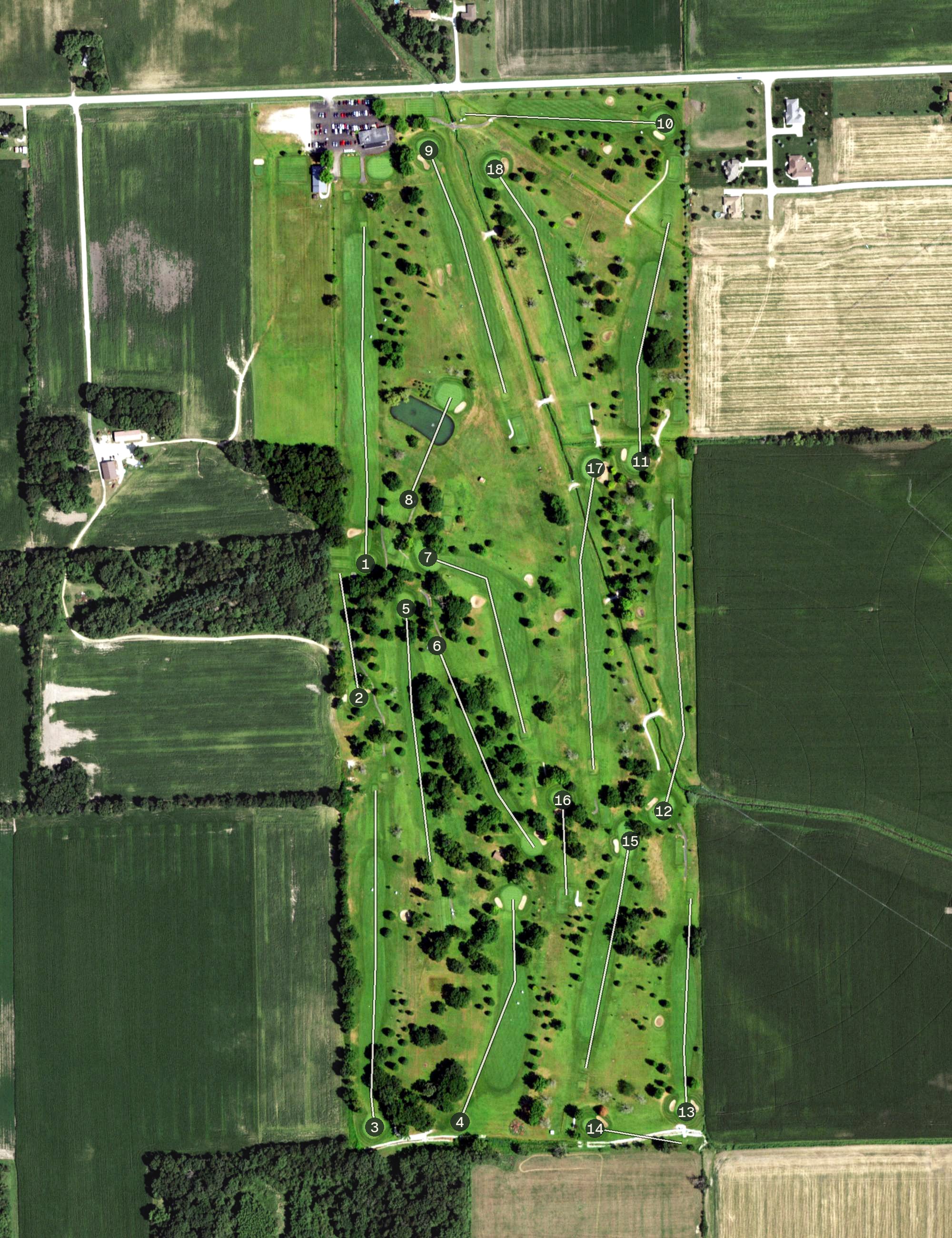 Aerial view of Oak Springs Golf Club, IL