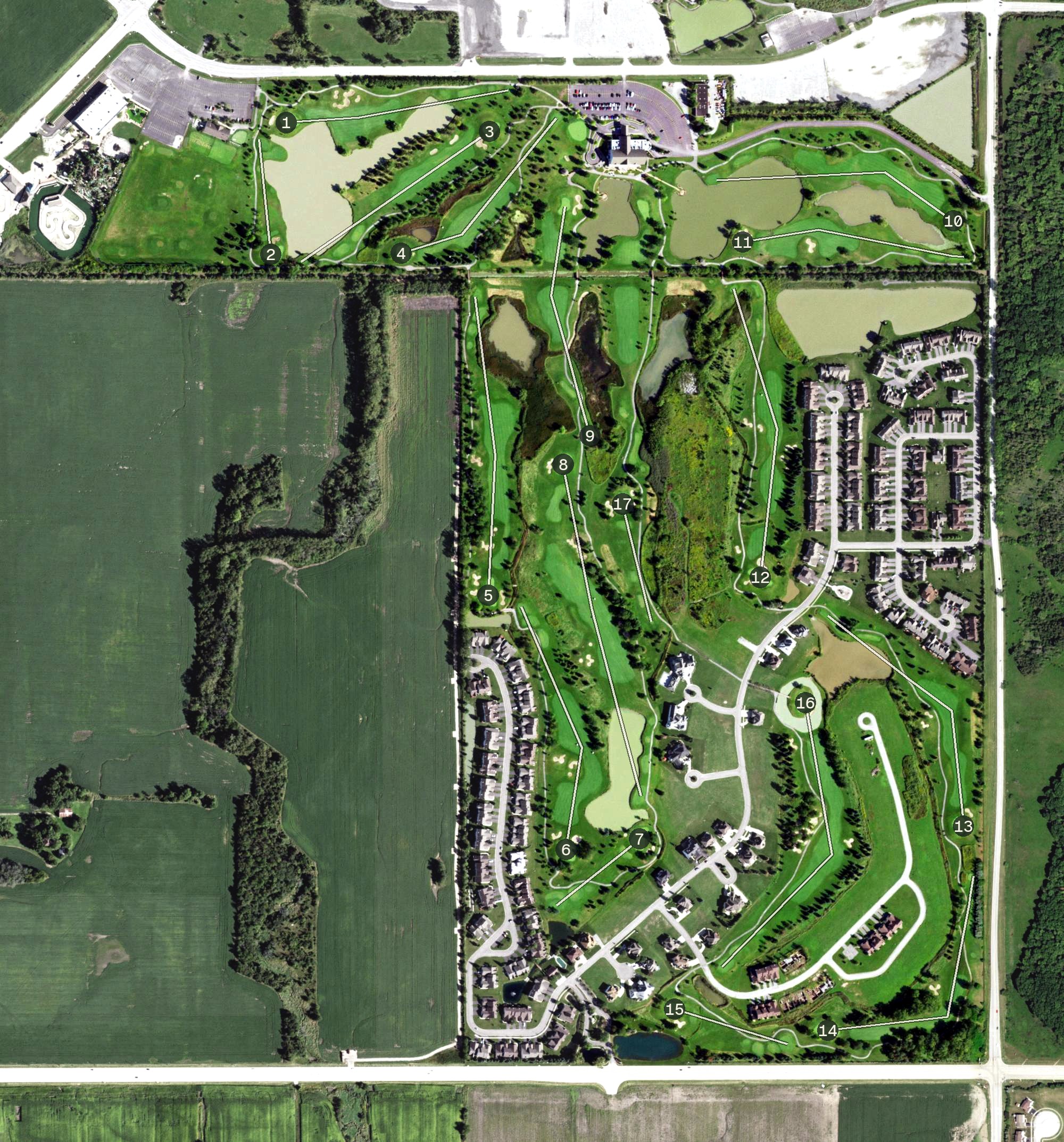 Aerial view of Odyssey Country Club, IL