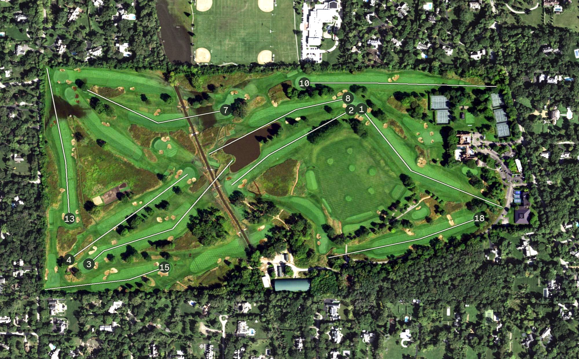 Aerial view of Onwentsia Club, IL