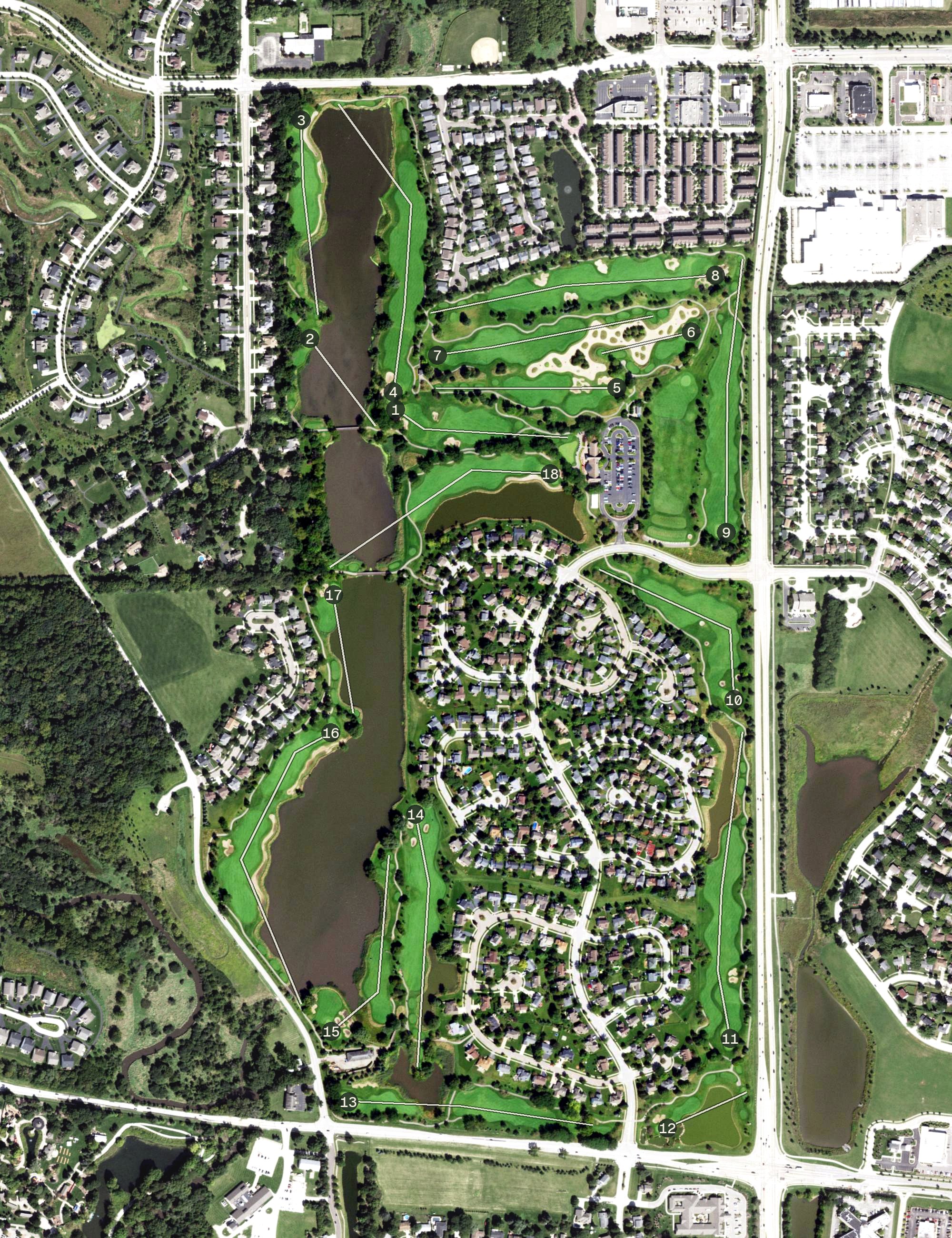 Aerial view of Orchard Valley Golf Course, IL