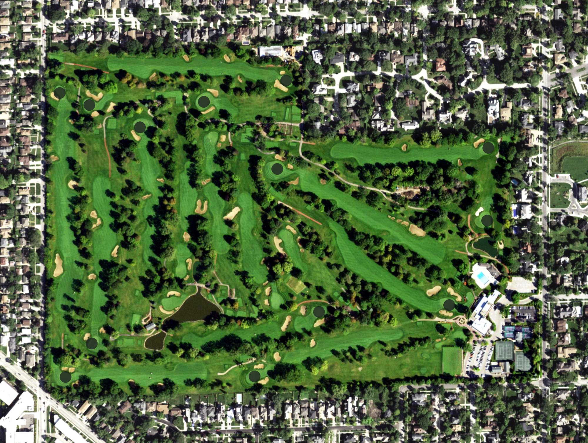 Aerial view of Park Ridge Country Club, IL