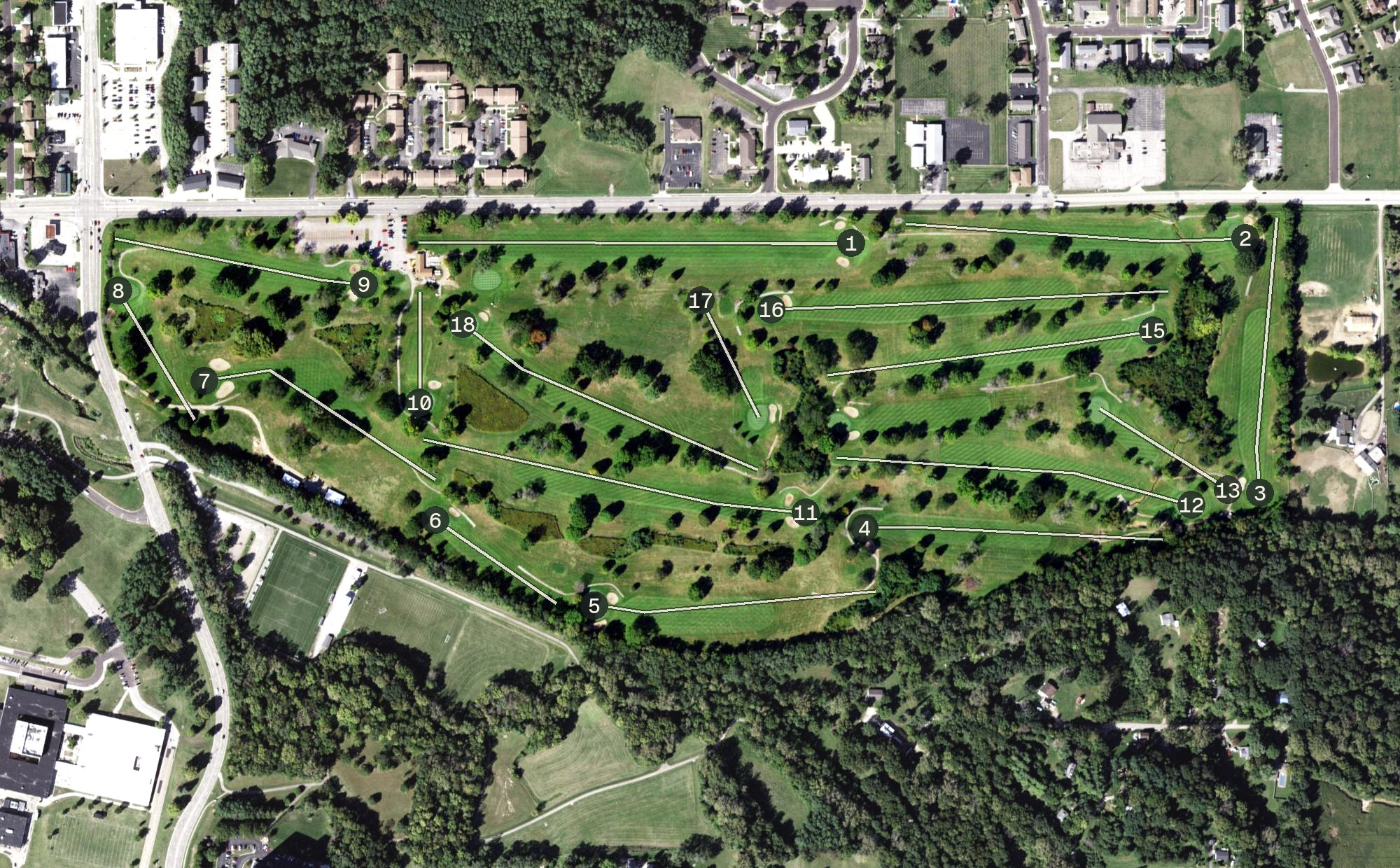 Aerial view of Parkview Golf Course, IL