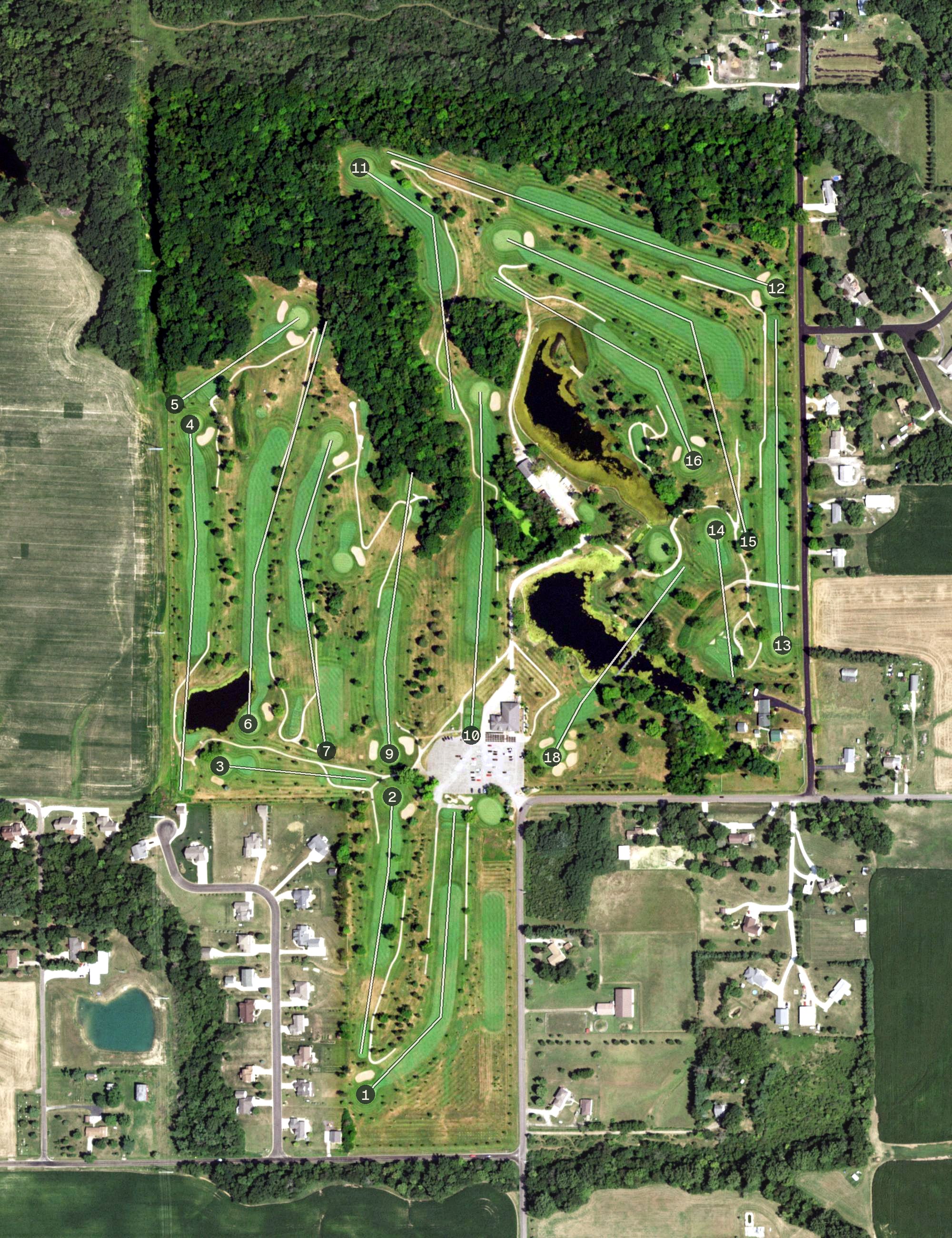 Aerial view of Pine Lakes Country Club, IL