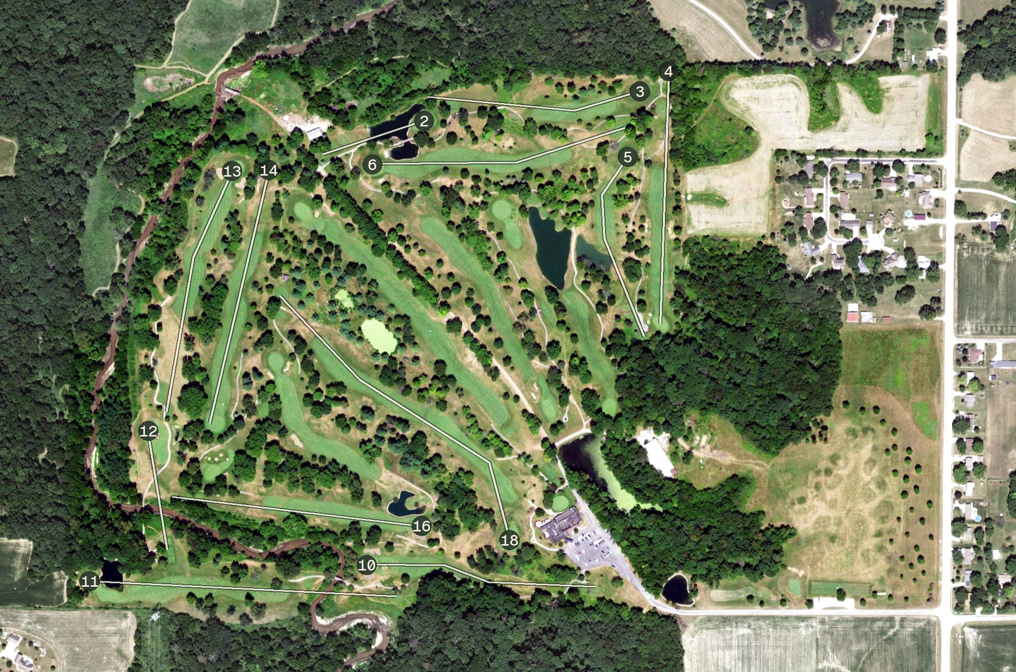 Aerial view of Pinnacle Country Club and Golf Course, IL