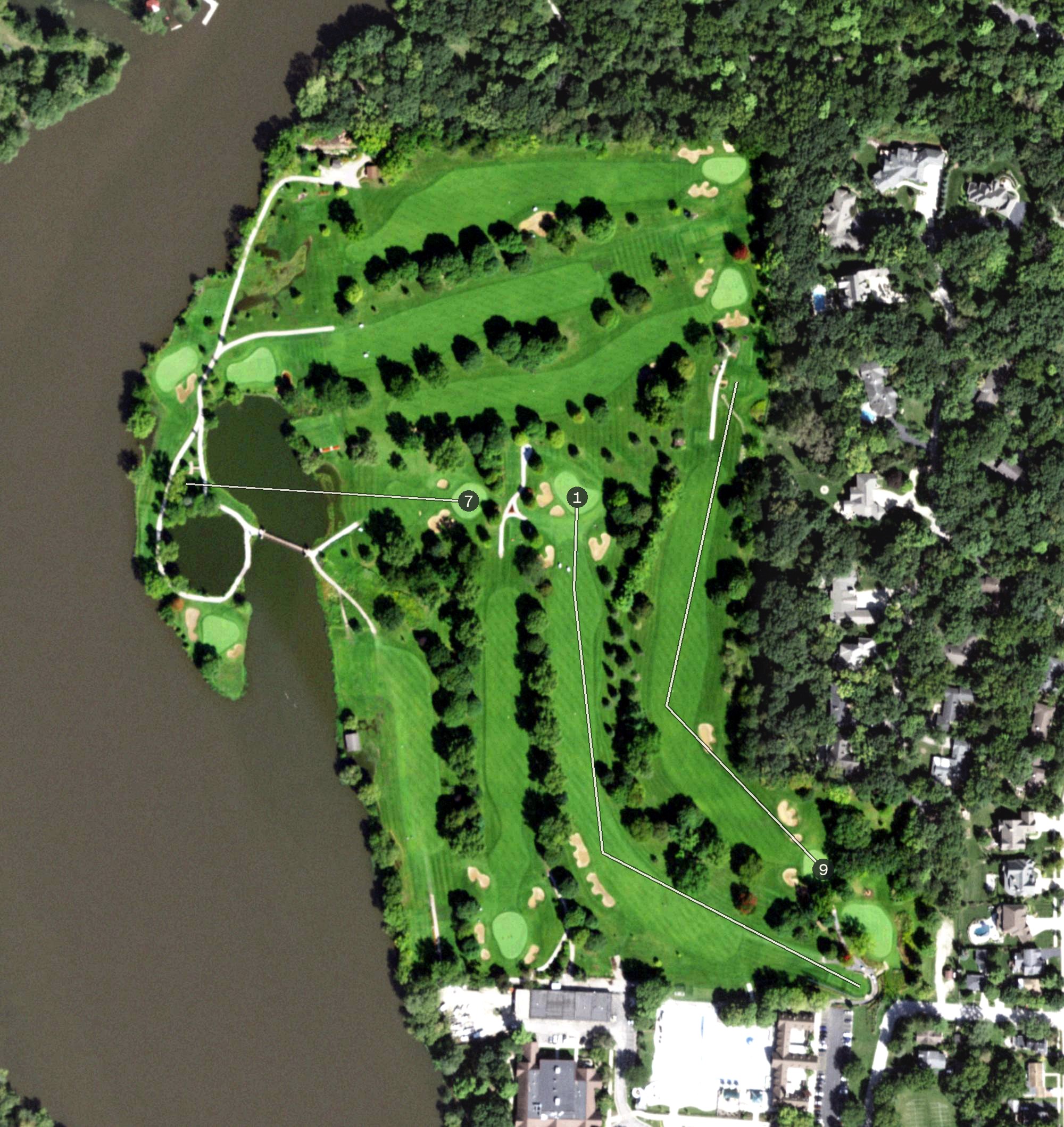 Aerial view of Pottawatomie Golf Course, IL