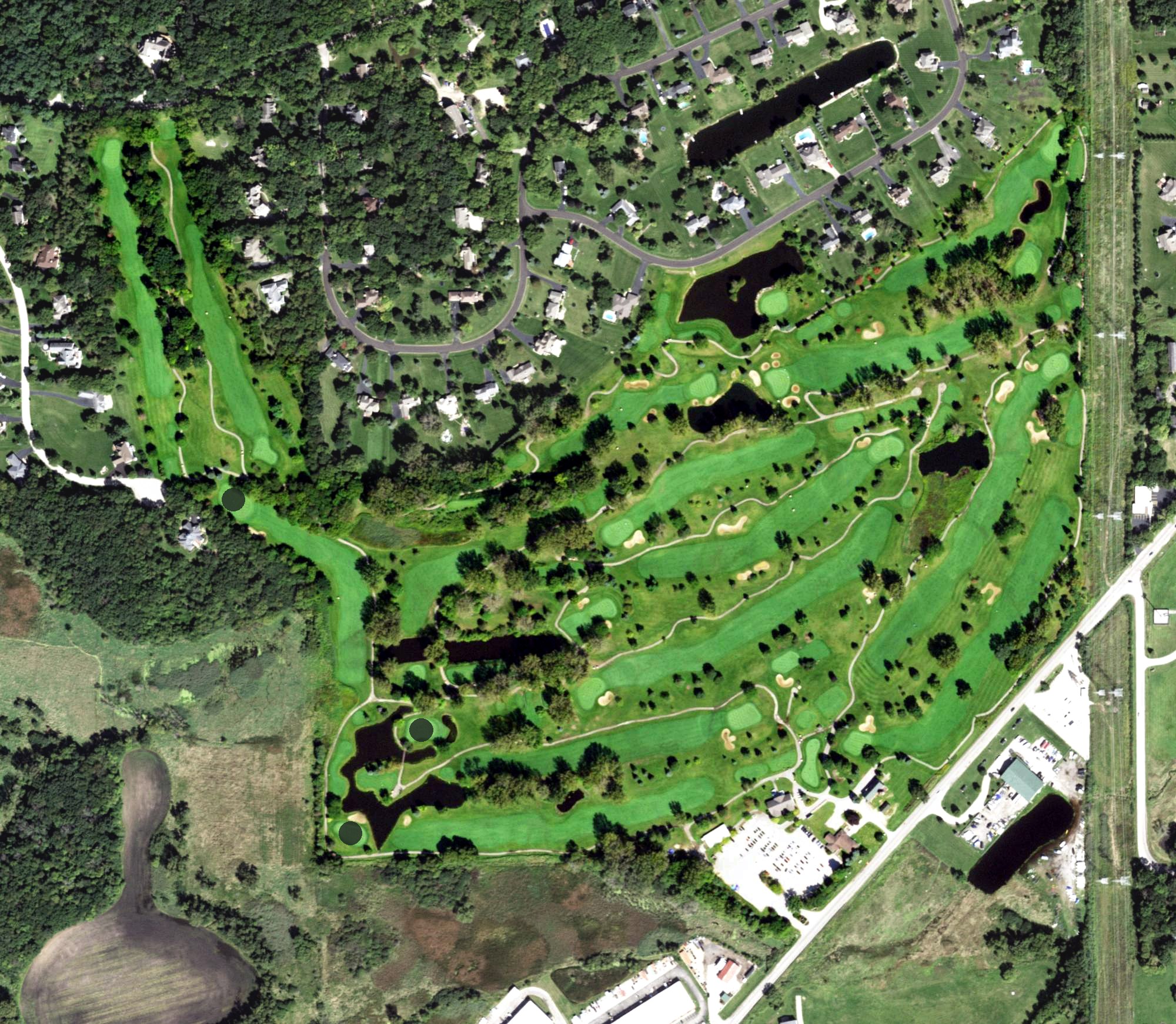 Aerial view of Prairie Isle Golf Club, IL