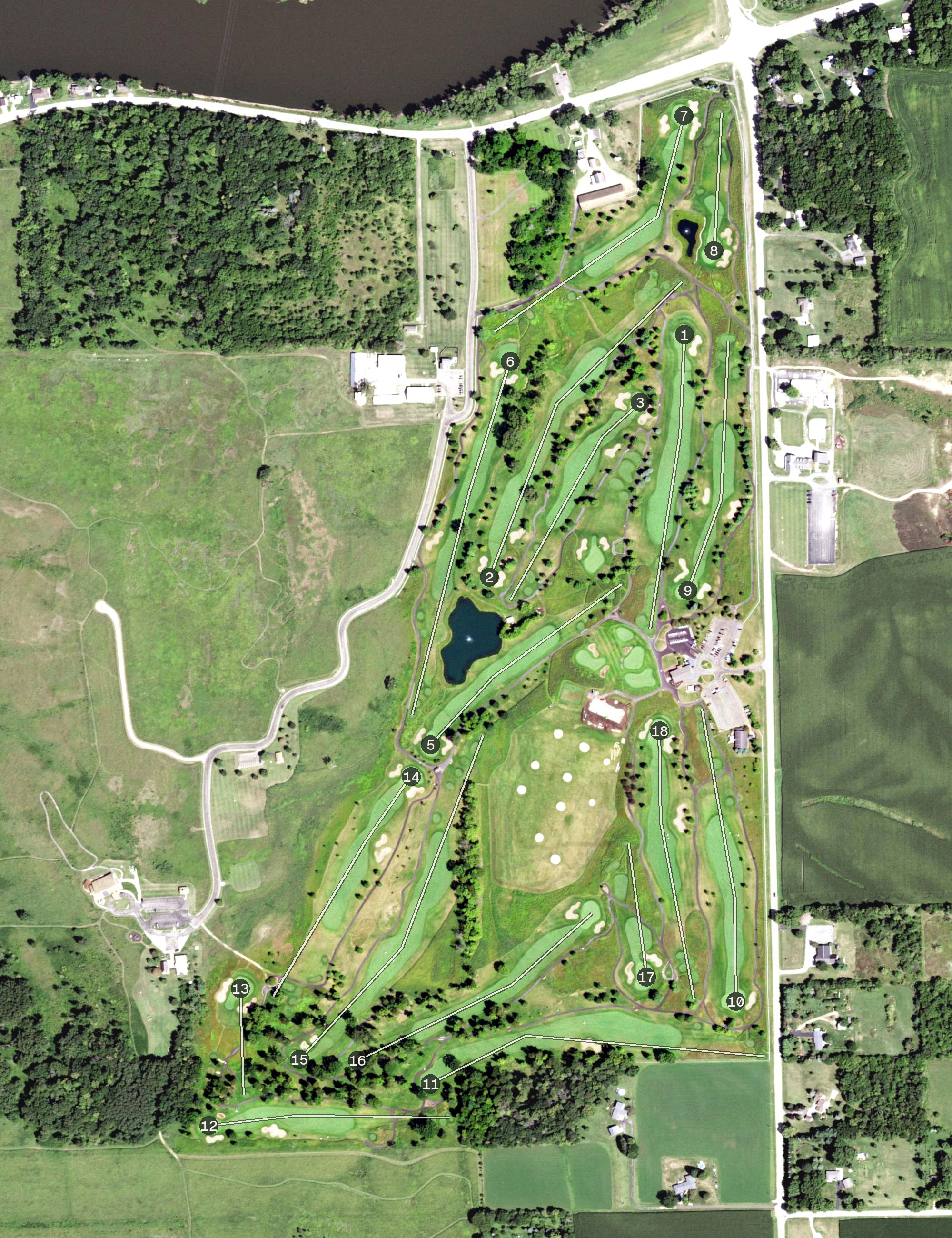 Aerial view of Prairie View Golf Course, IL