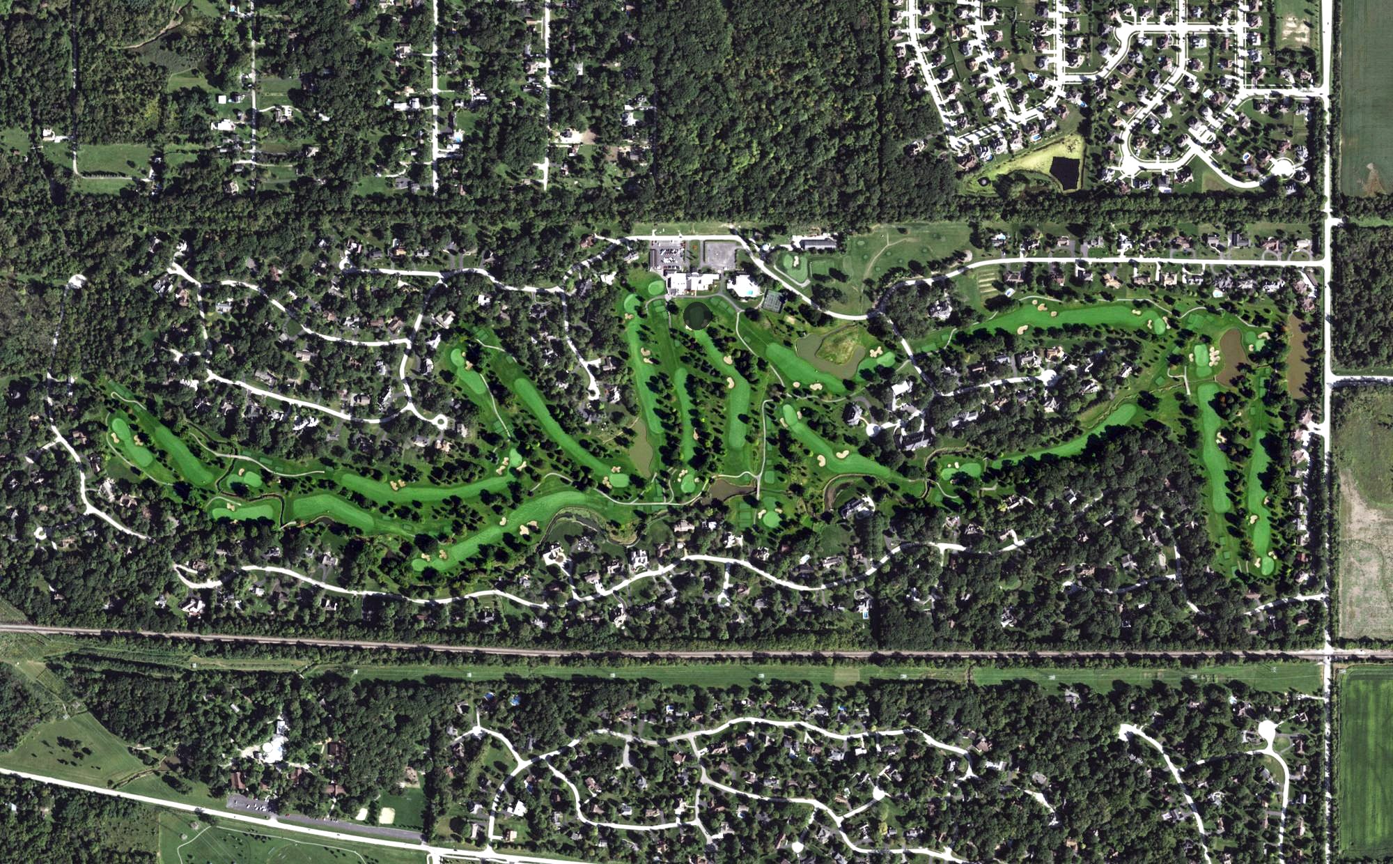 Aerial view of Prestwick Country Club, IL
