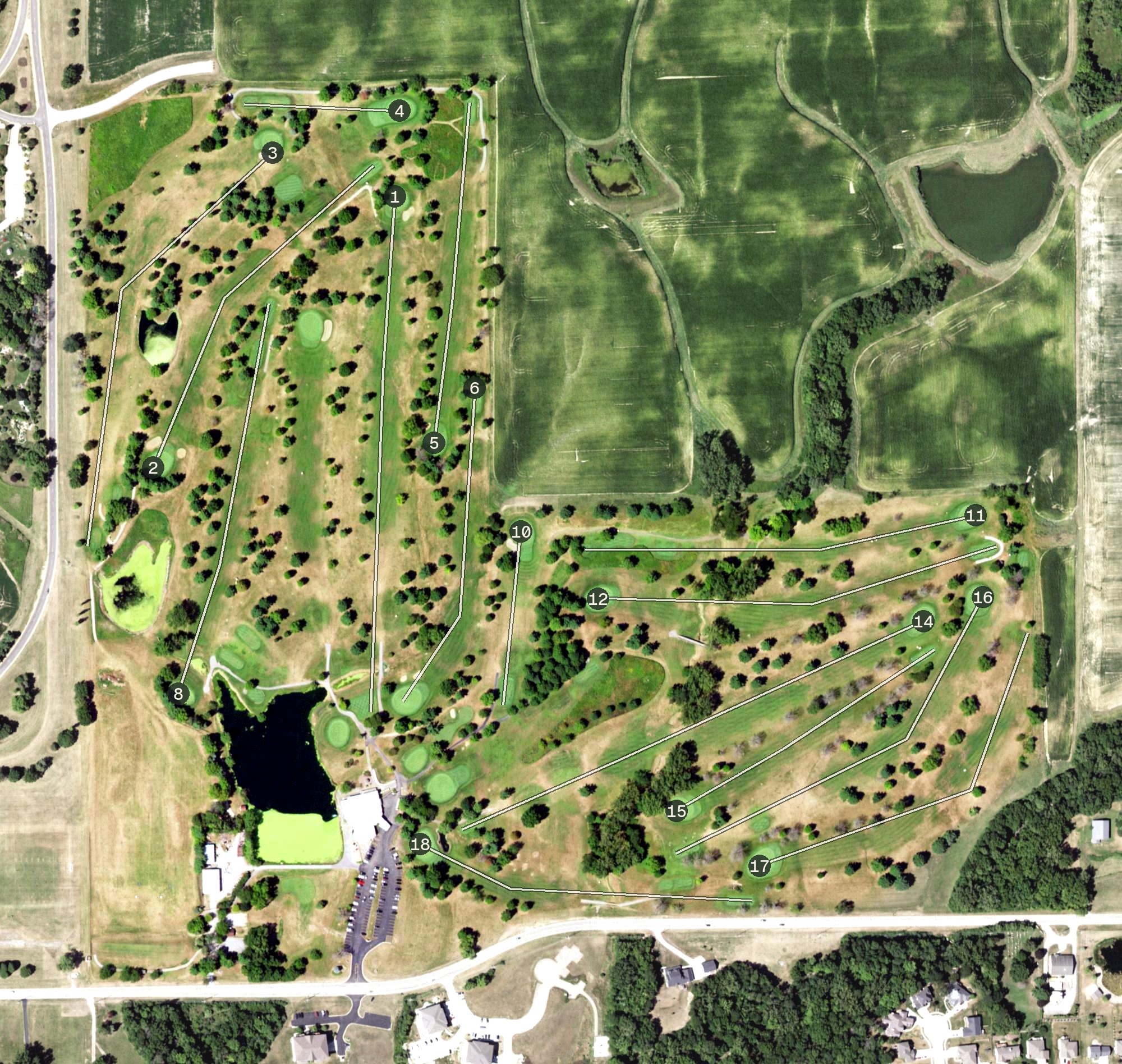 Aerial view of Quail Meadows Golf Course, IL