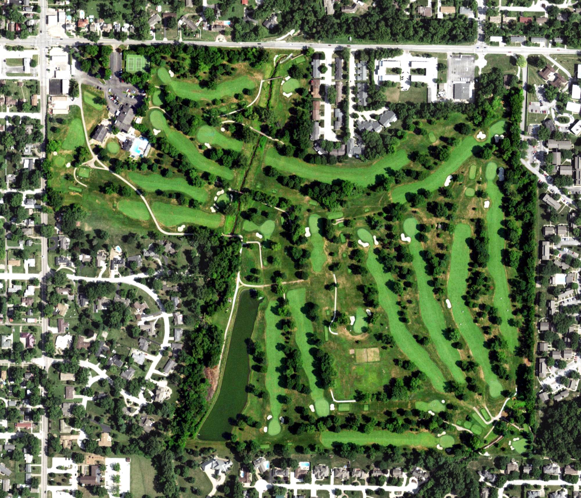Aerial view of Quincy Country Club, IL
