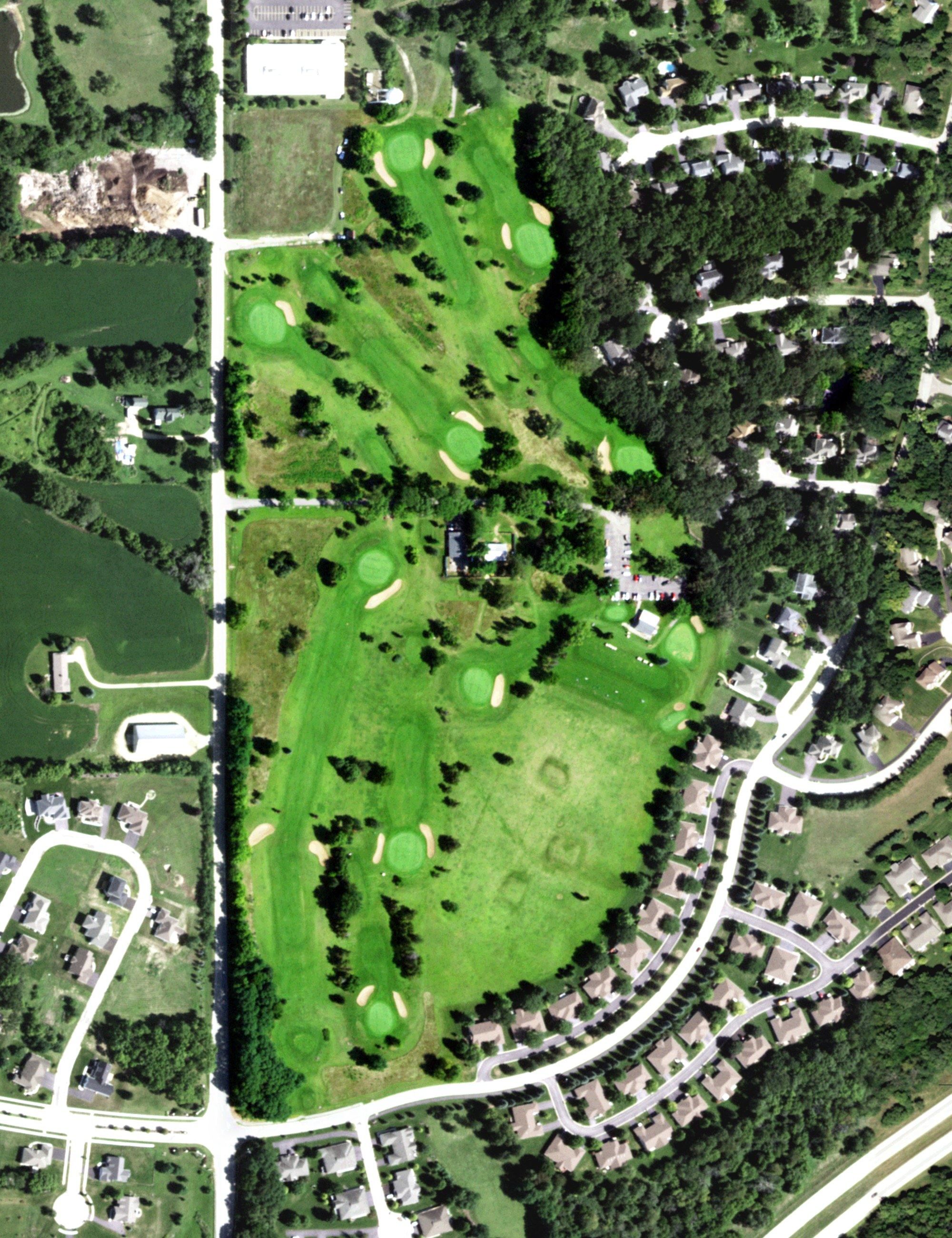 Aerial view of Red Barn Golf Course, IL
