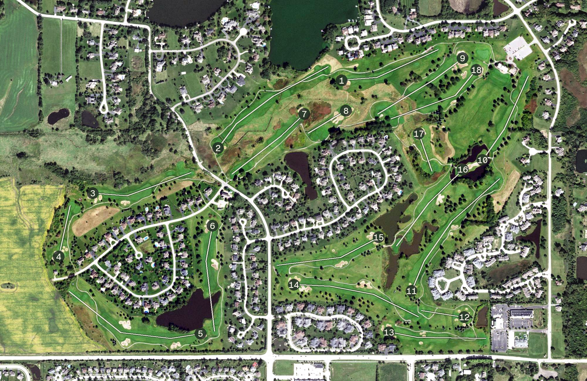Aerial view of RedTail Golf Club, IL