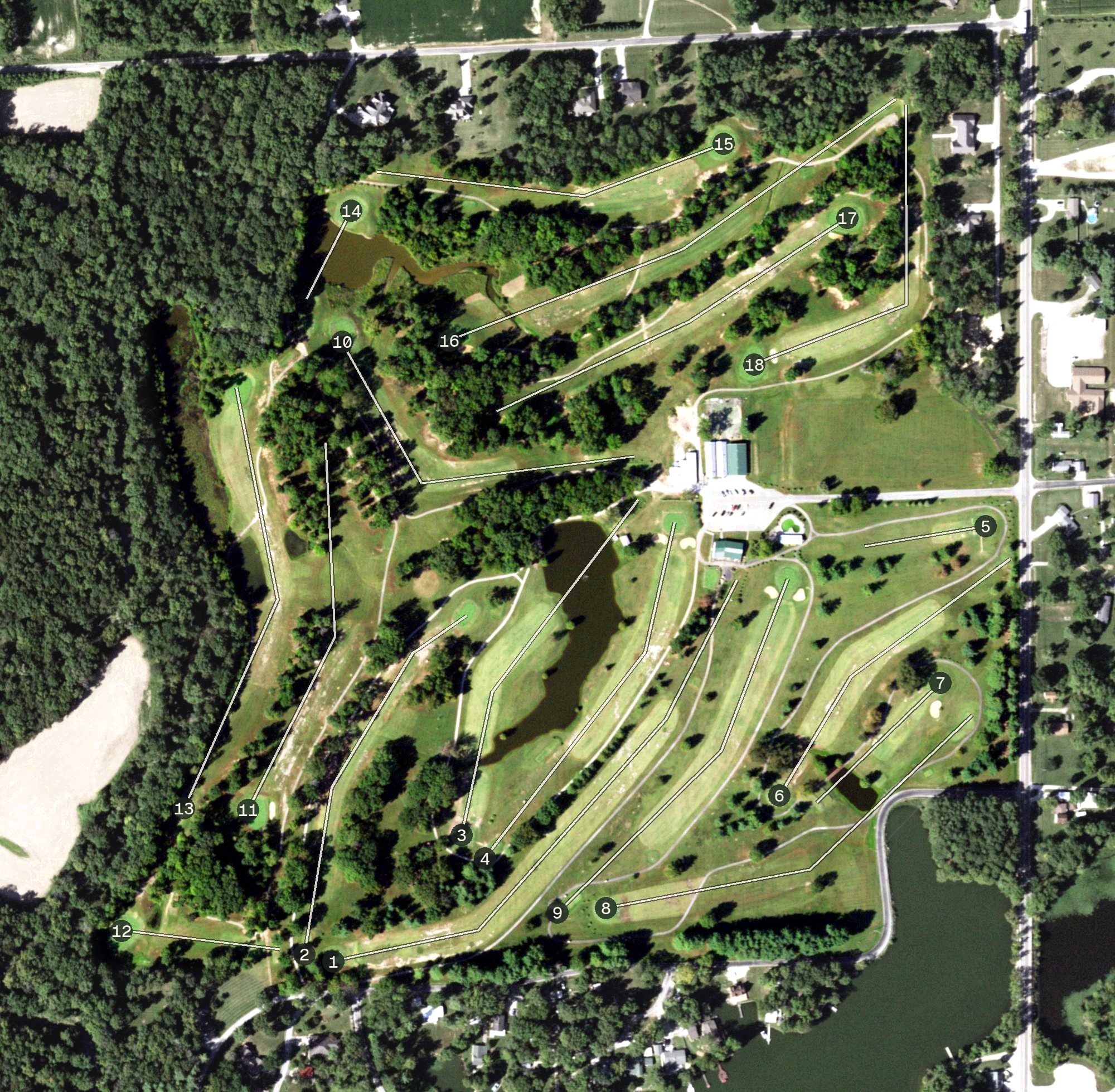Aerial view of Richland Golf Club, IL