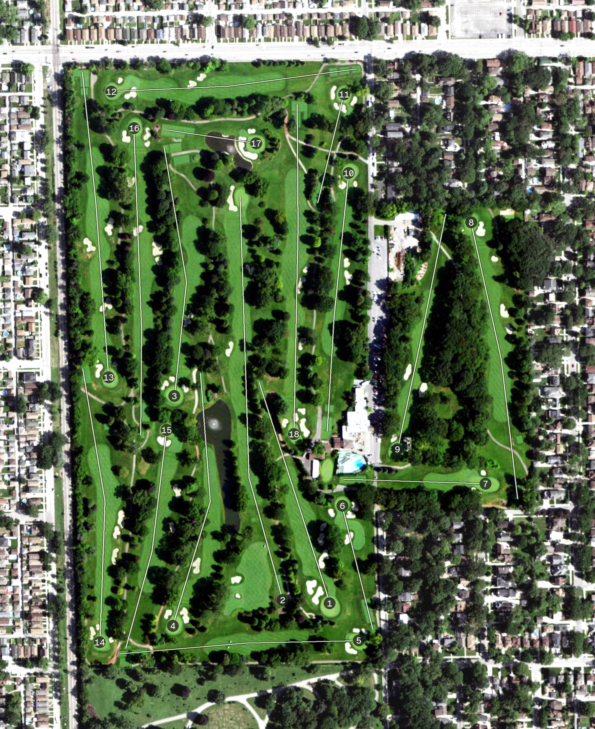 Aerial view of Ridge Country Club, IL
