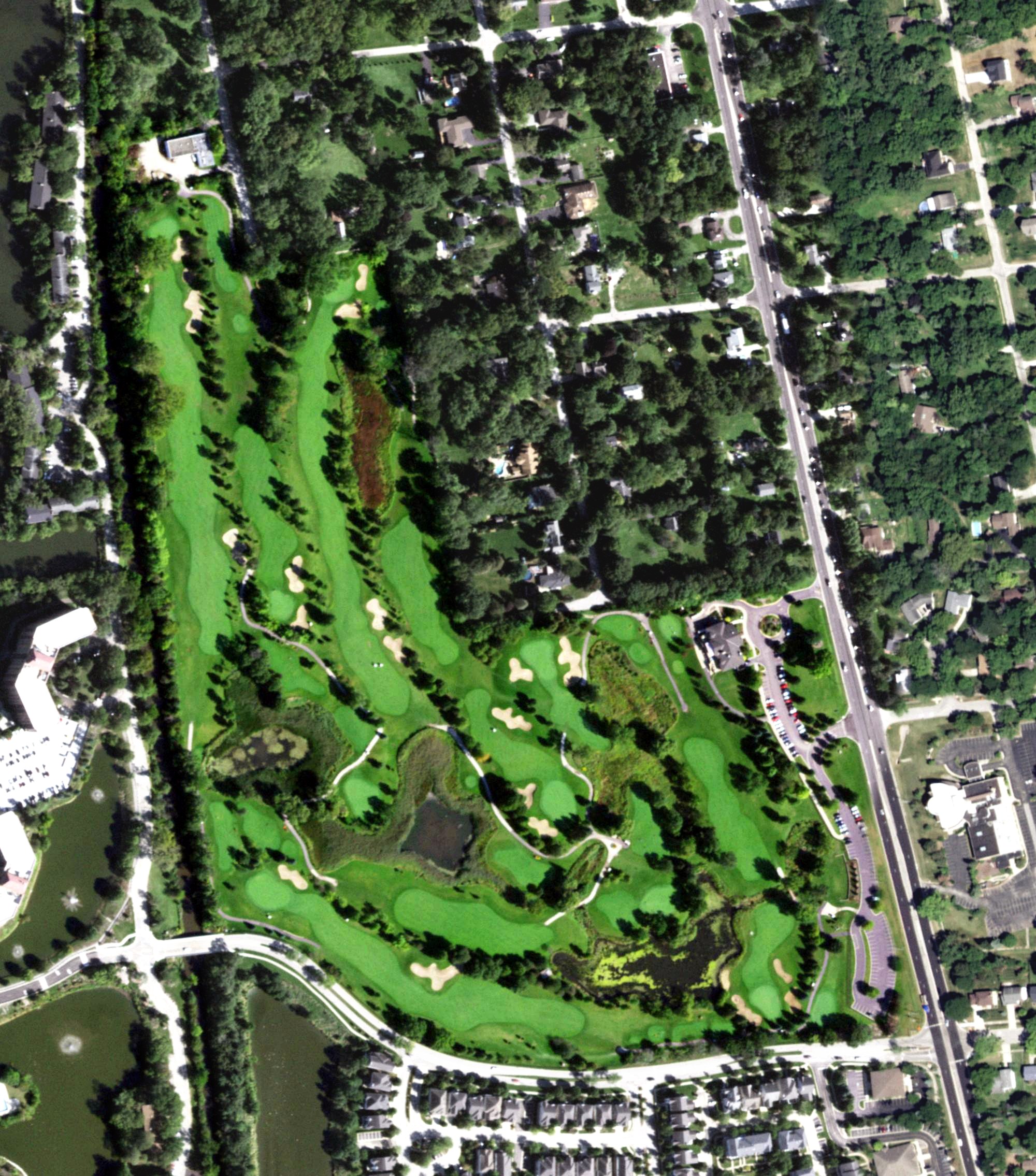 Aerial view of River Bend Golf Club, IL