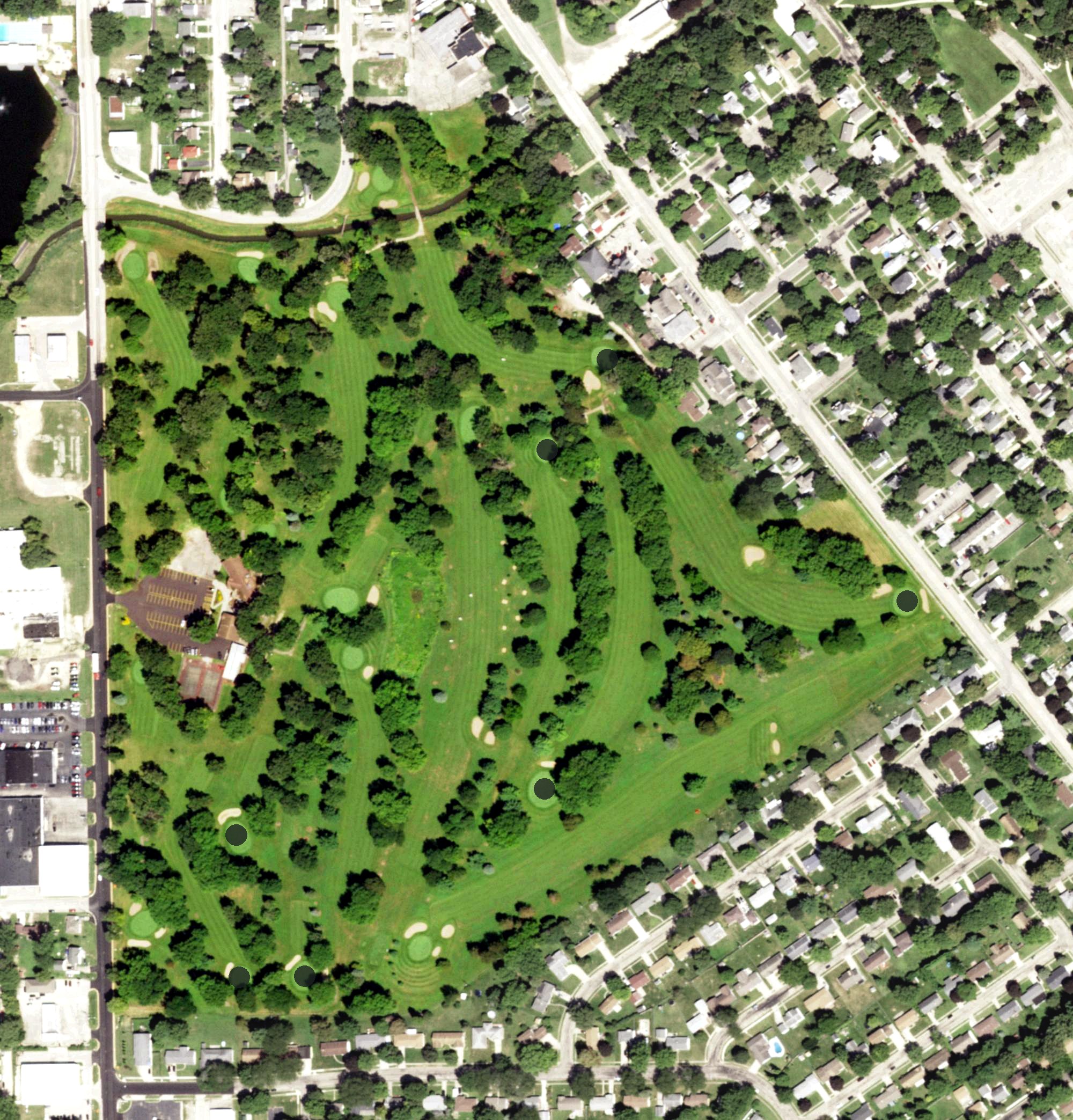 Aerial view of Rochelle Country Club, IL