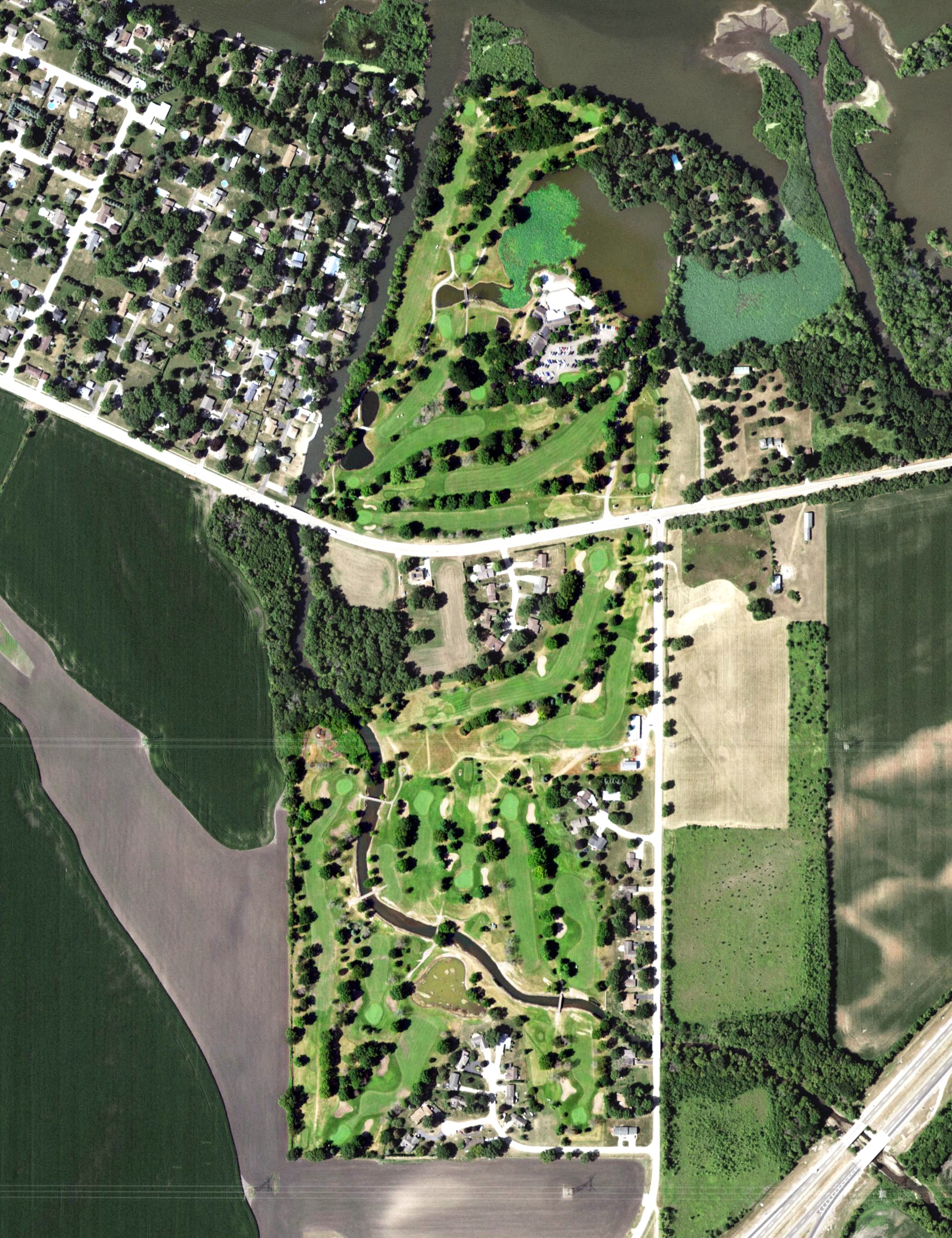 Aerial view of Rock River Golf Course, IL