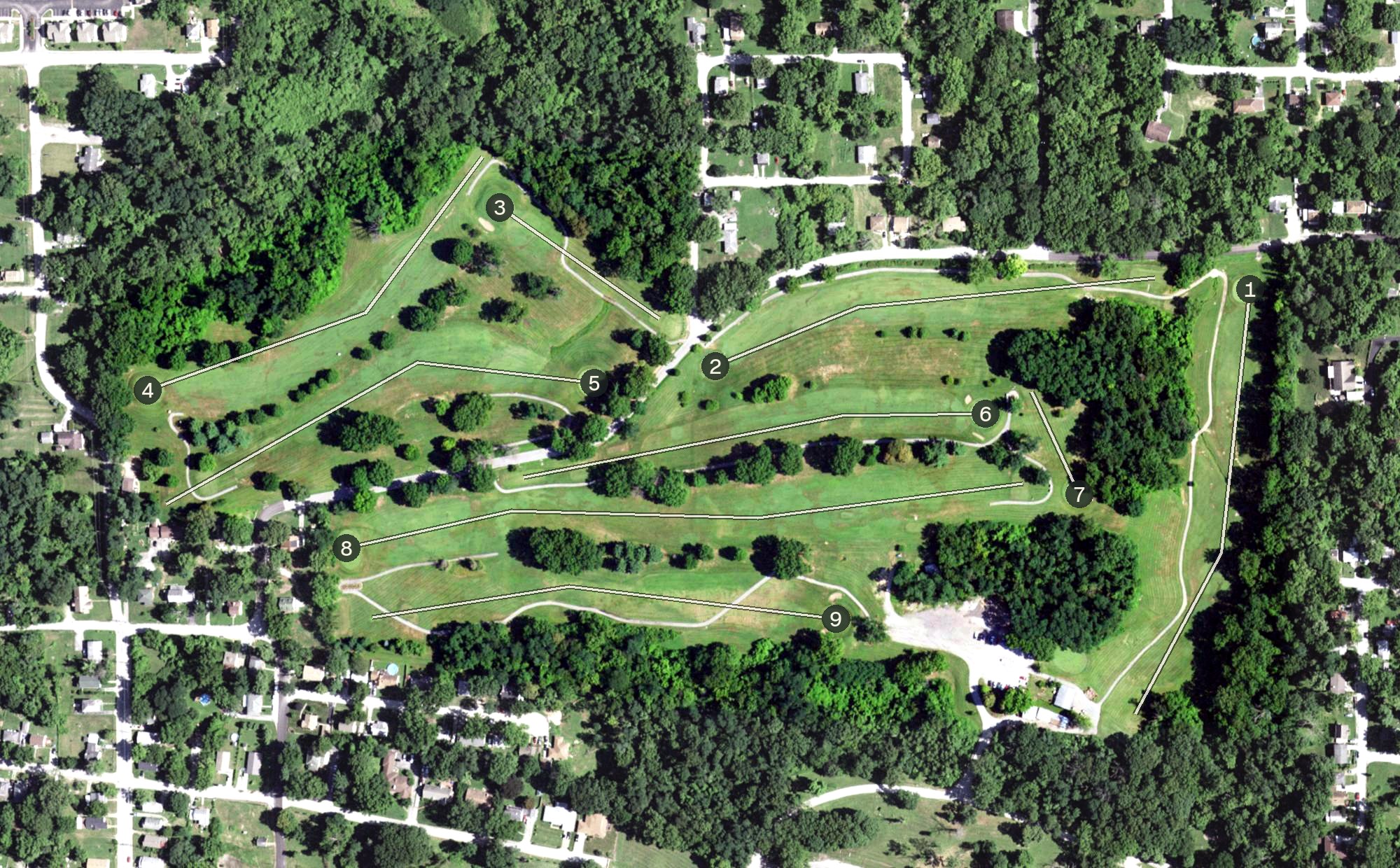 Aerial view of Rock Spring Golf Course, IL