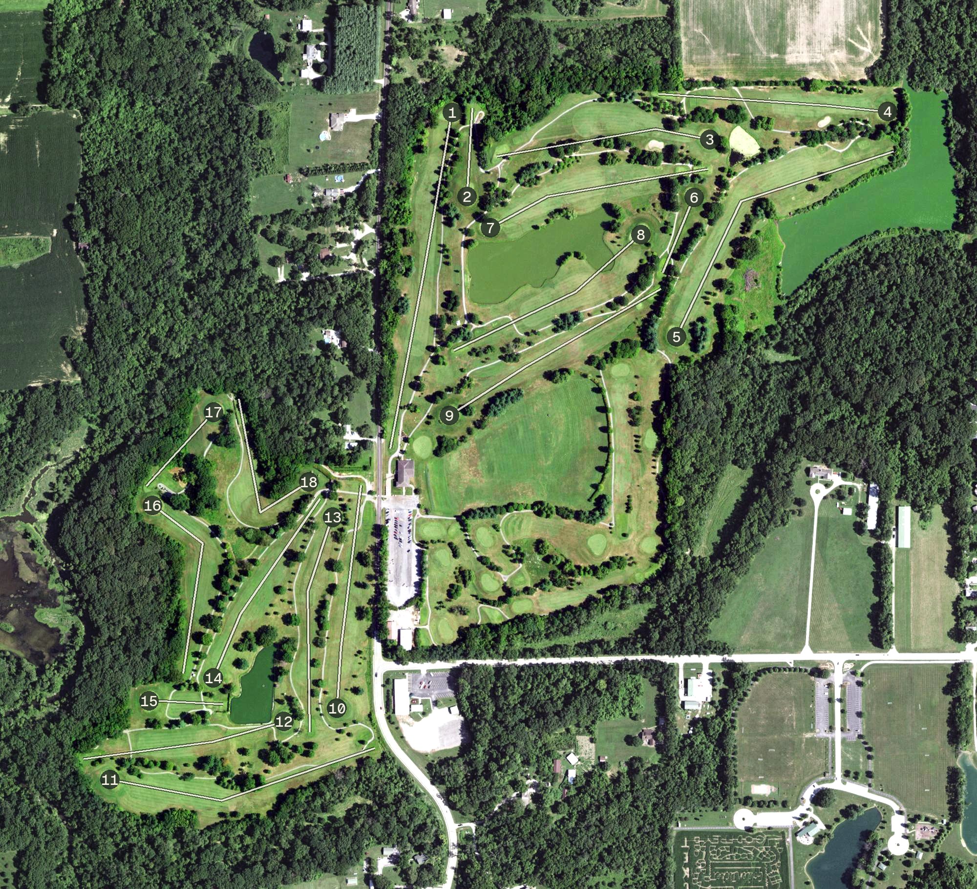 Aerial view of Rolling Hills Golf Course, IL
