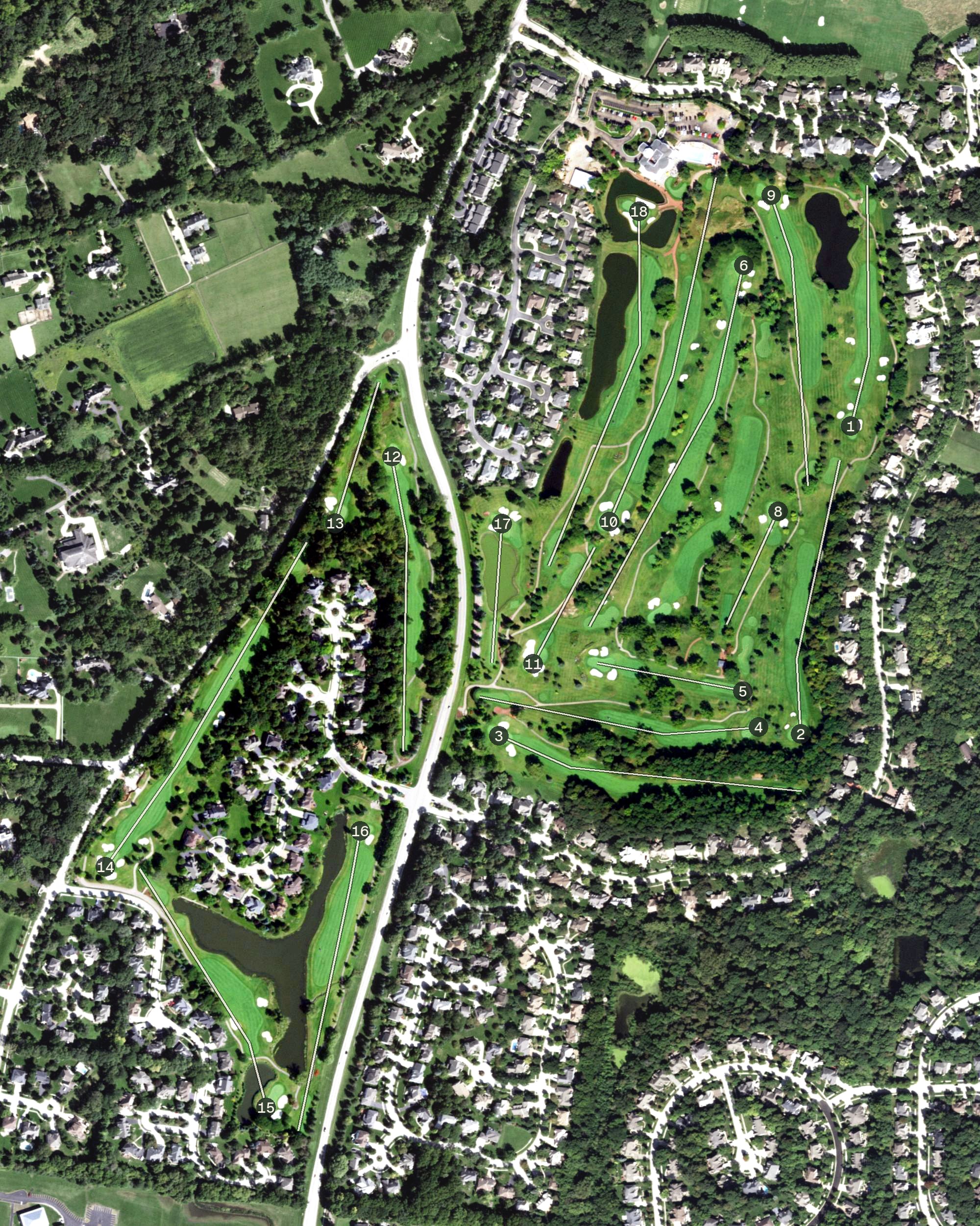 Aerial view of Royal Fox Golf Club, IL