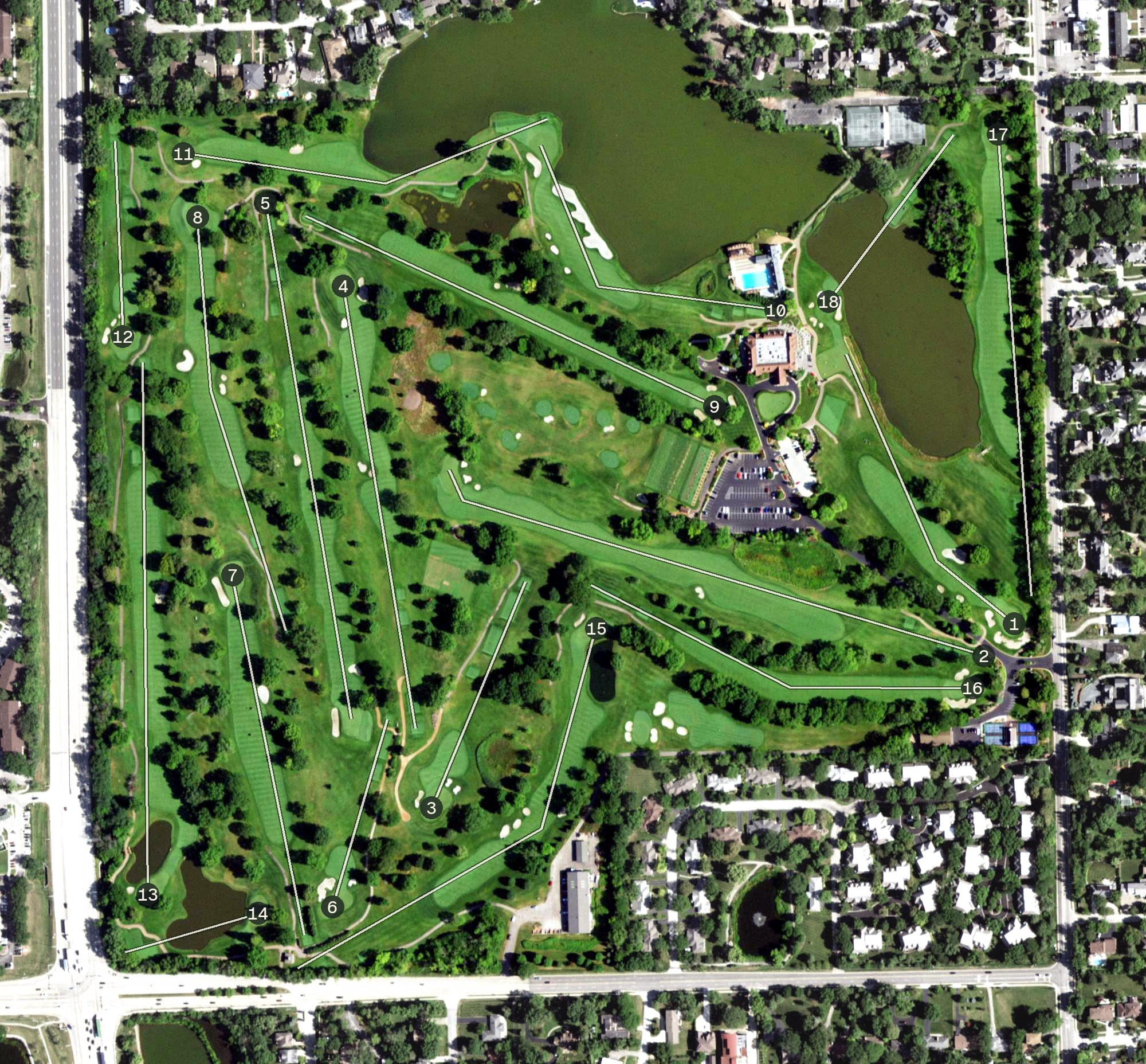 Aerial view of Ruth Lake Country Club, IL