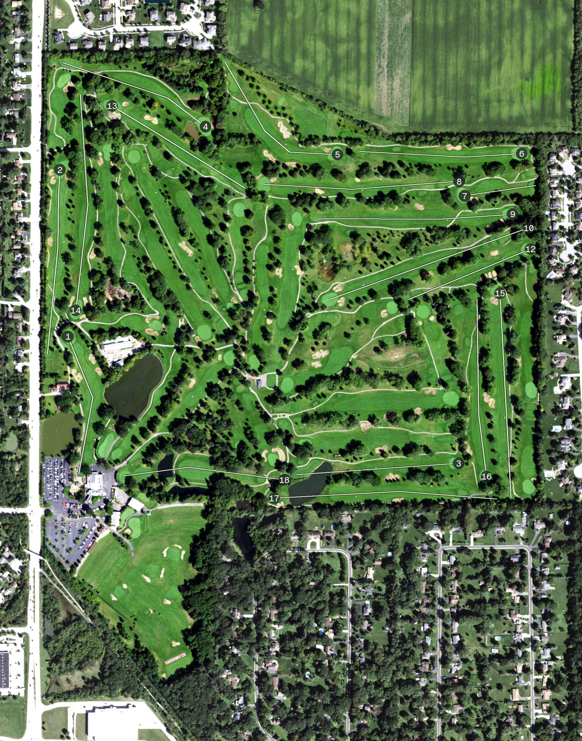 Aerial view of Saint Andrew's Golf and Country Club, IL