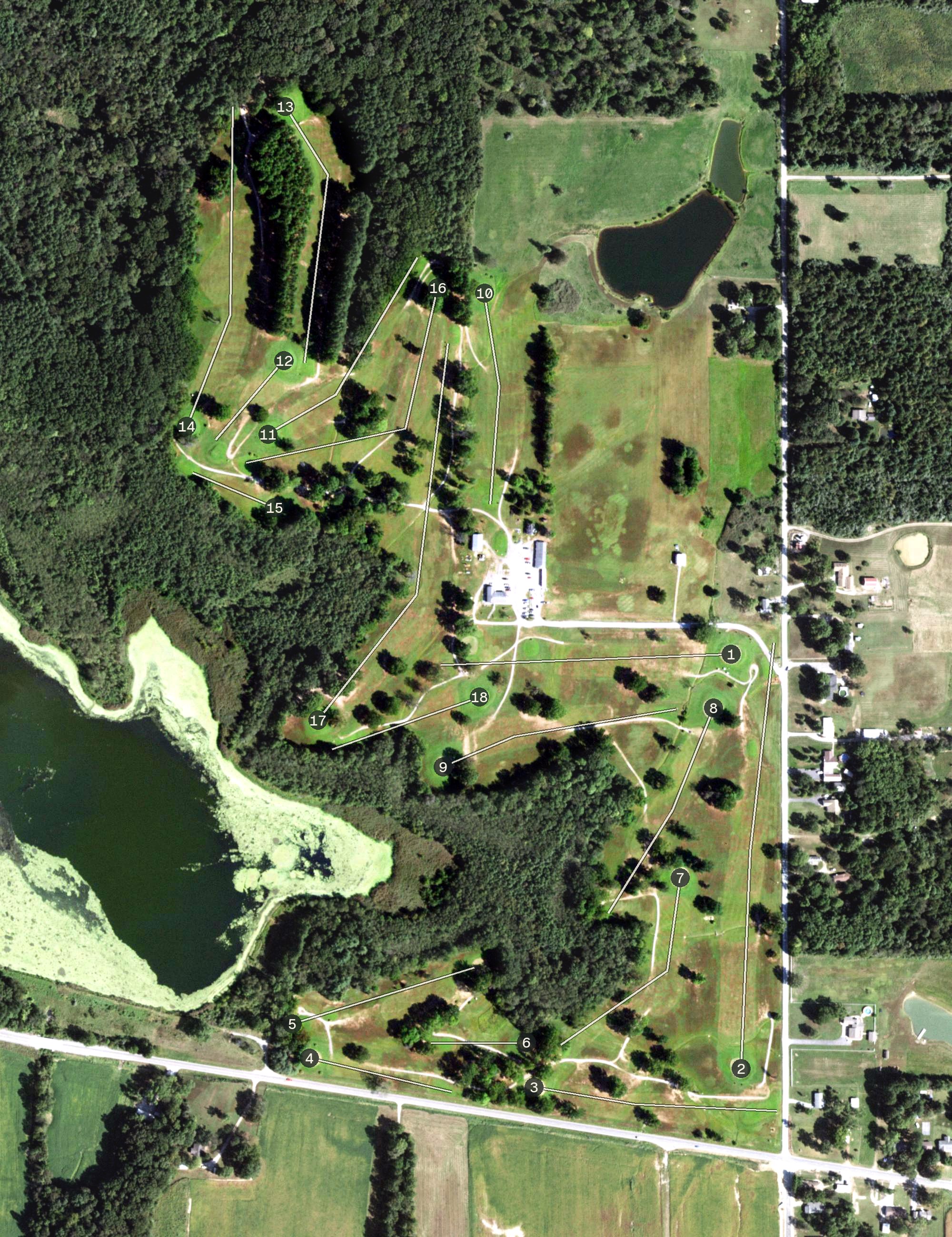 Aerial view of Saline County Golf Club, IL
