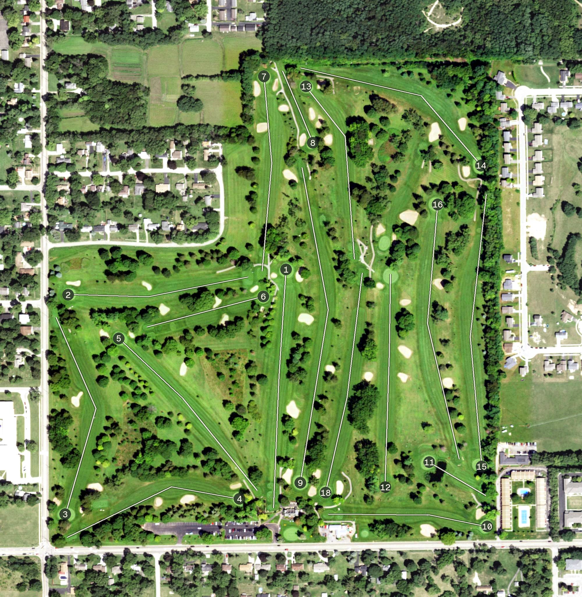 Aerial view of Sandy Hollow Golf Course, IL