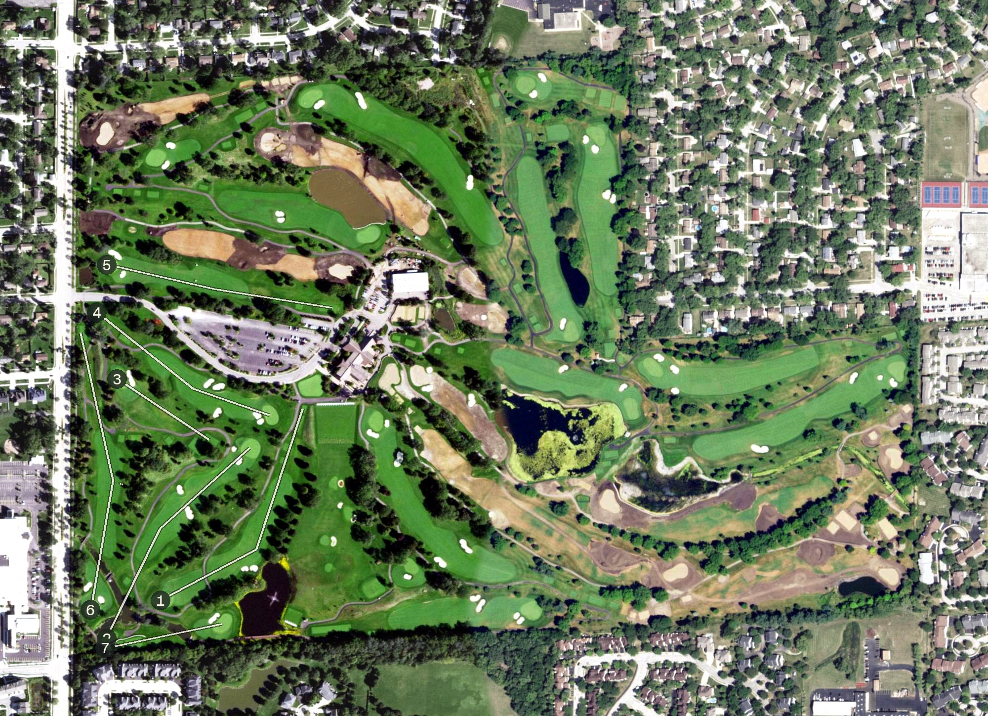 Aerial view of Schaumburg Golf Club, IL