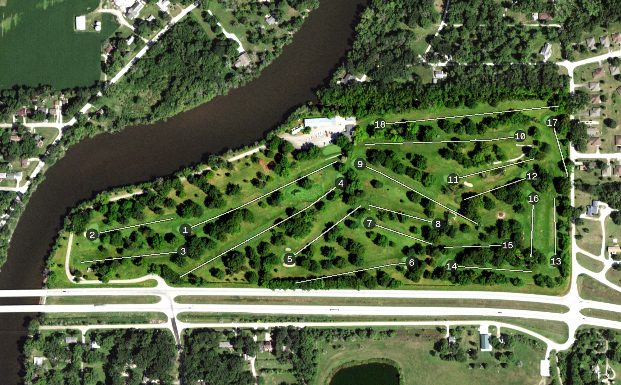 Aerial view of Shamrock Golf Course, IL