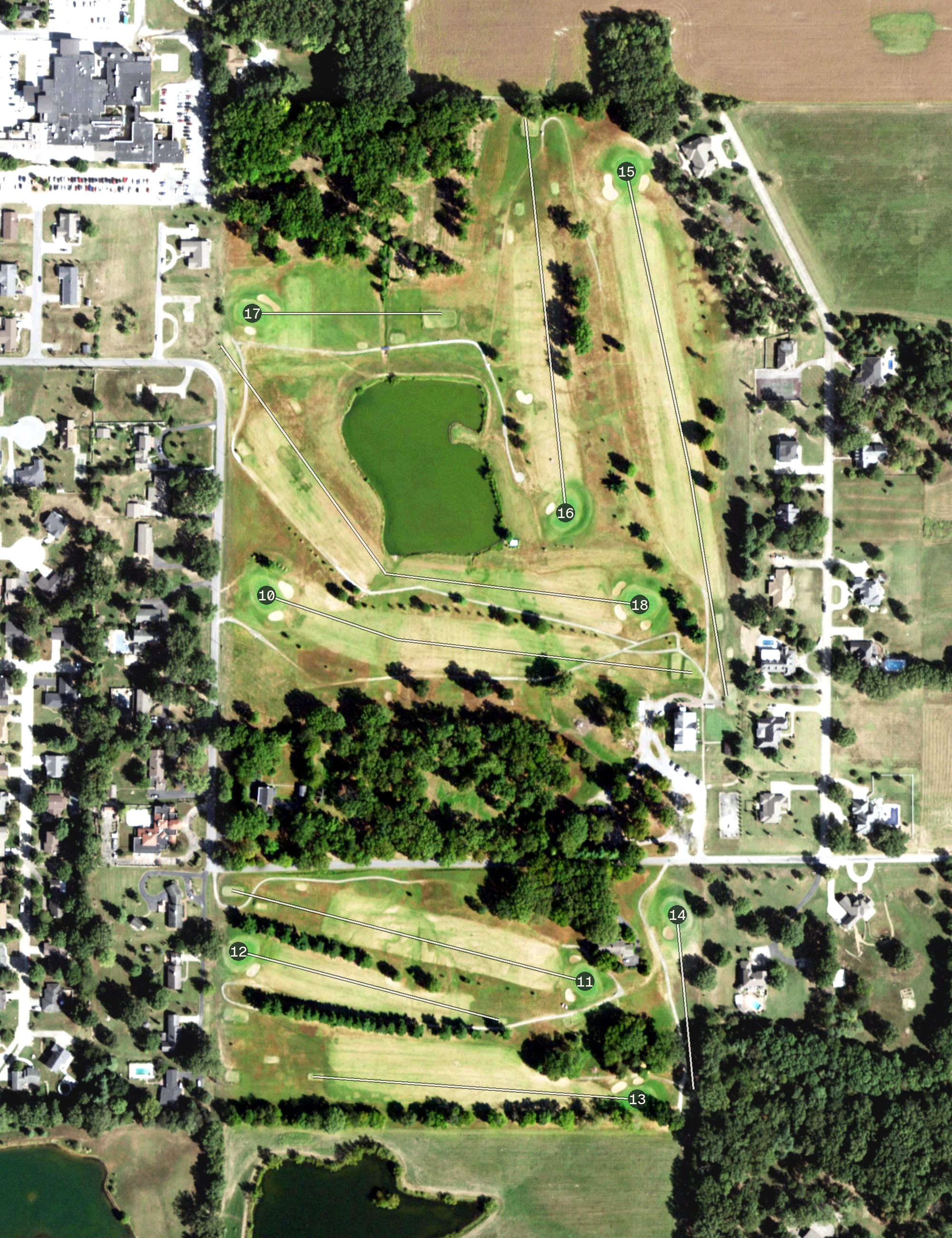 Aerial view of Shawnee Hills Country Club, IL