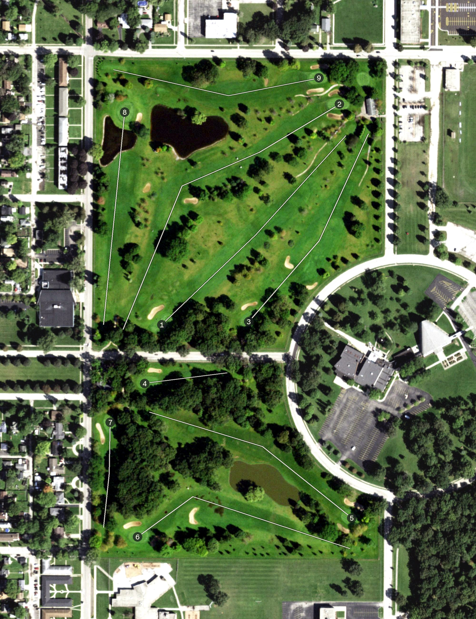 Aerial view of Shiloh Park Golf Course, IL