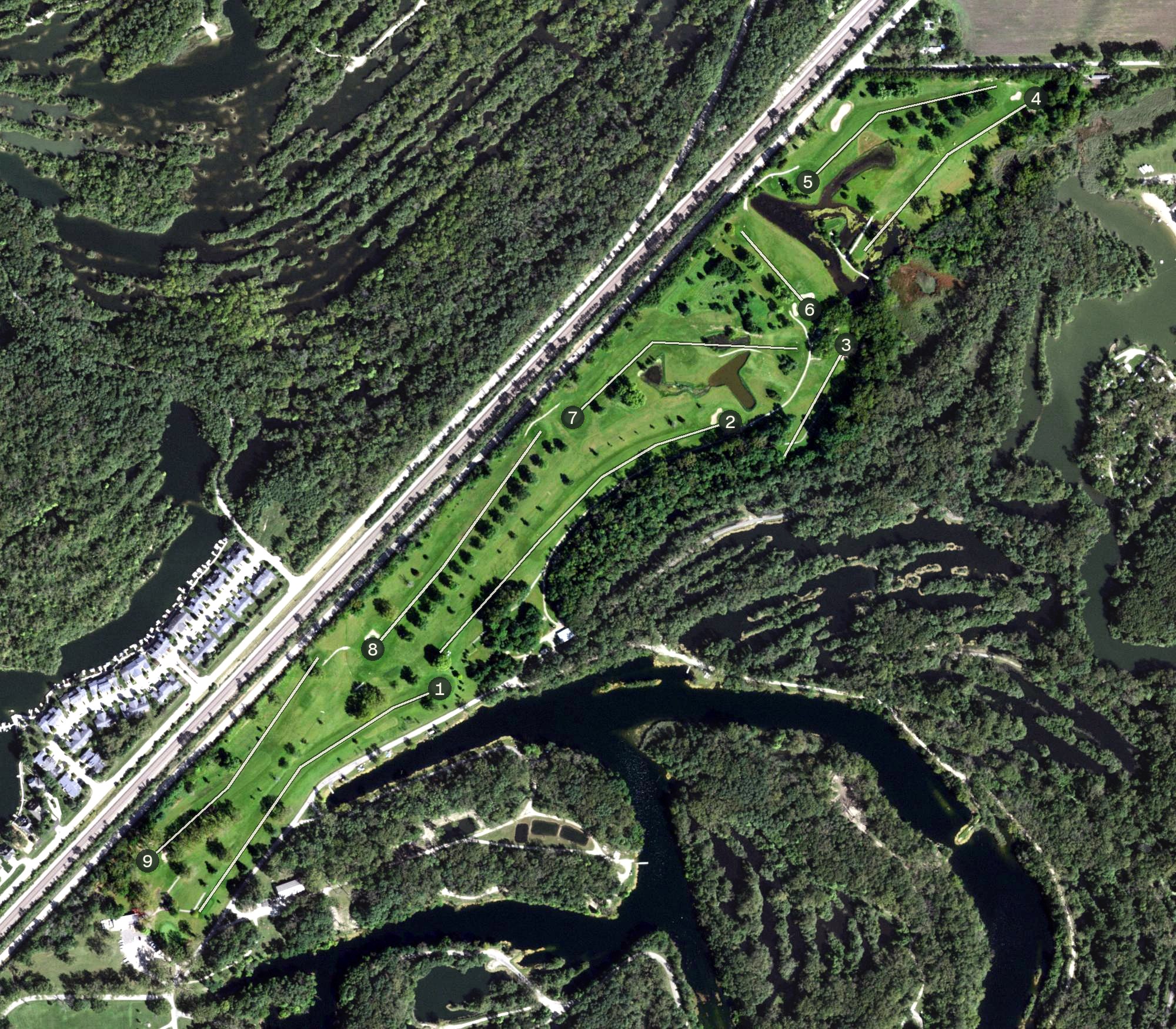 Aerial view of Silver Oaks Golf Club, IL