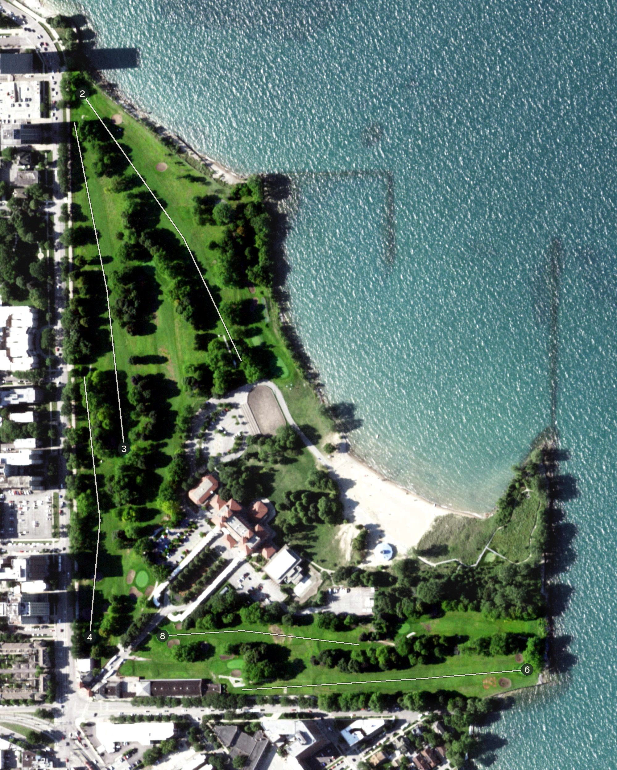 Aerial view of South Shore Golf Course, IL