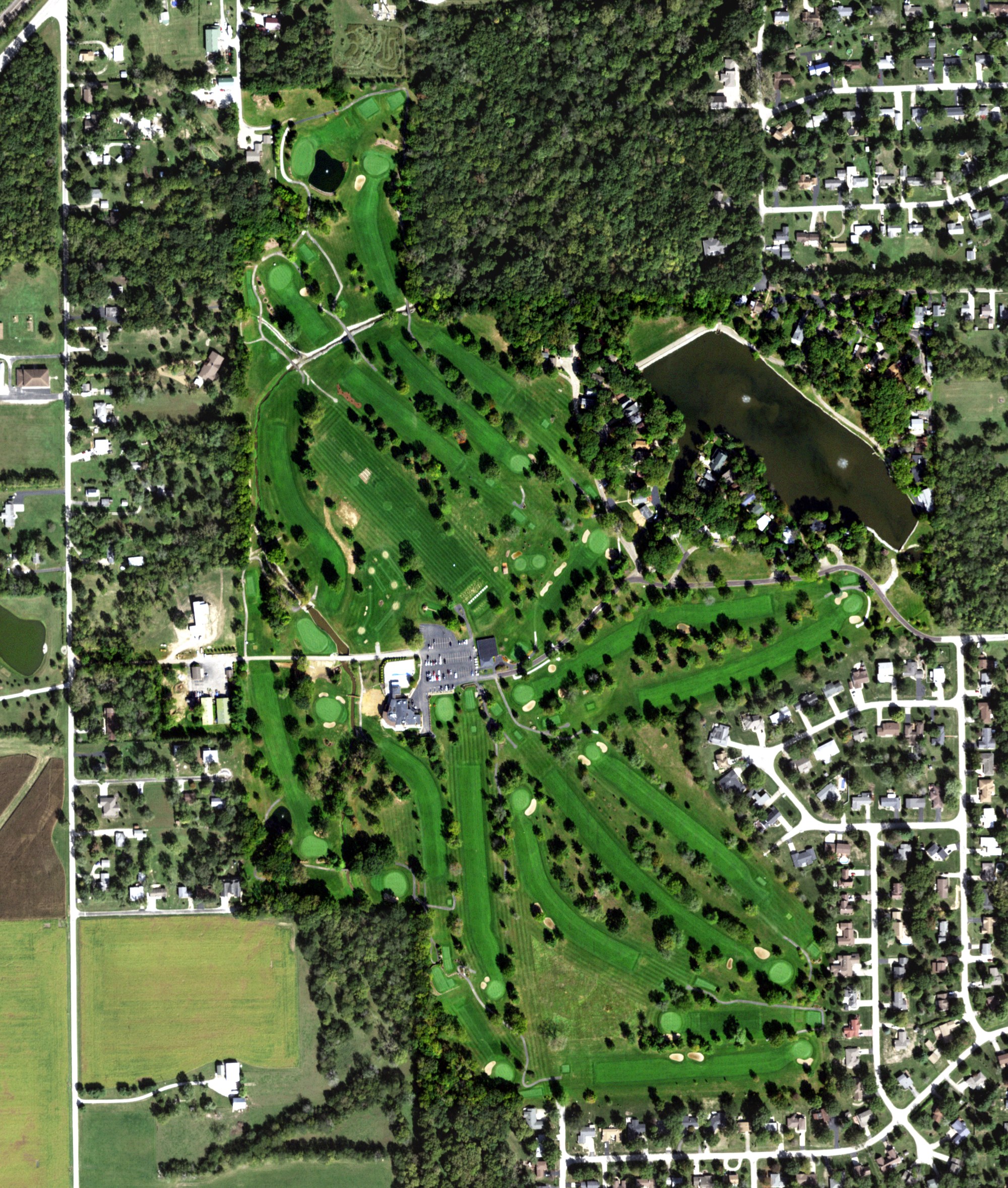 Aerial view of South Side Country Club, IL
