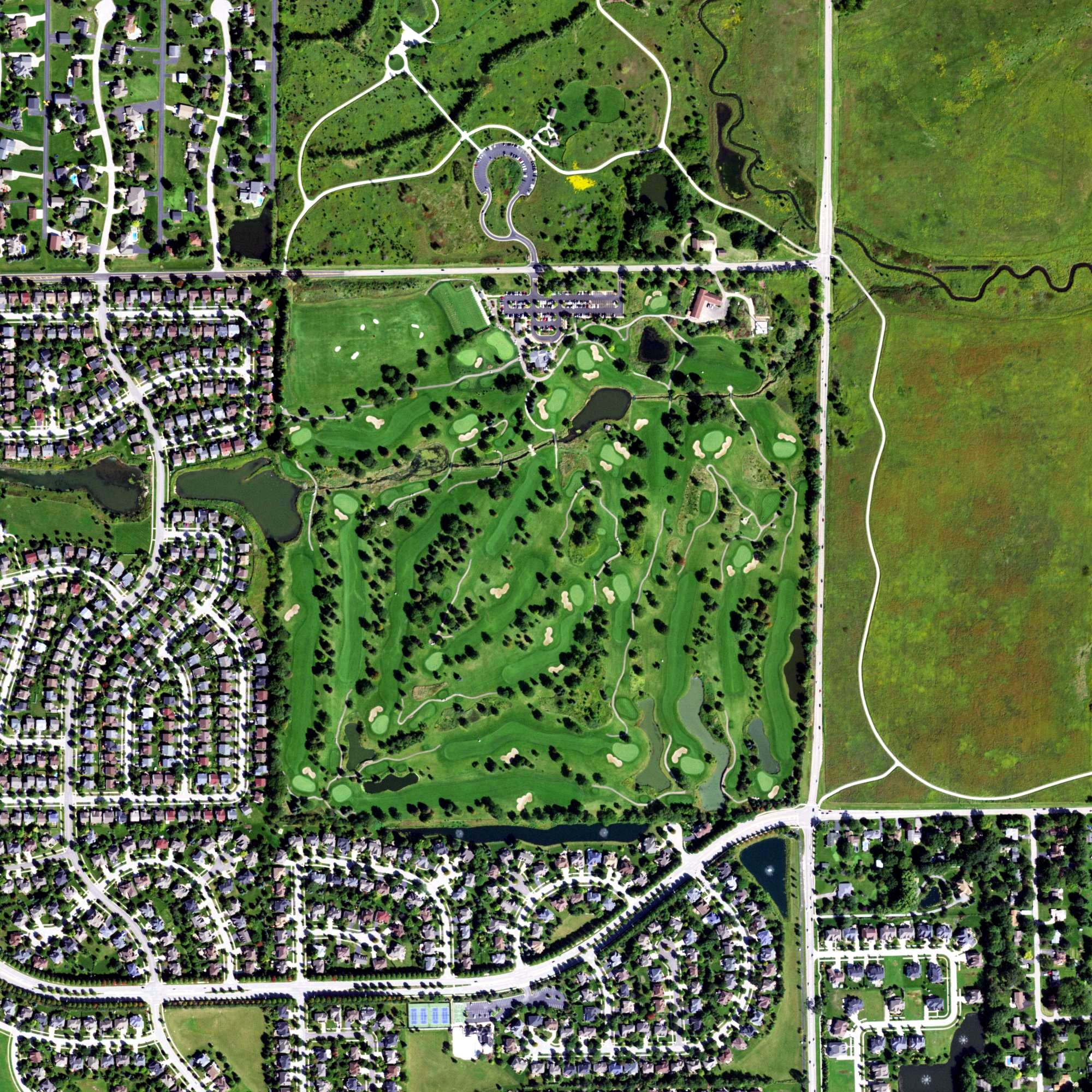 Aerial view of Springbrook Golf Course, IL