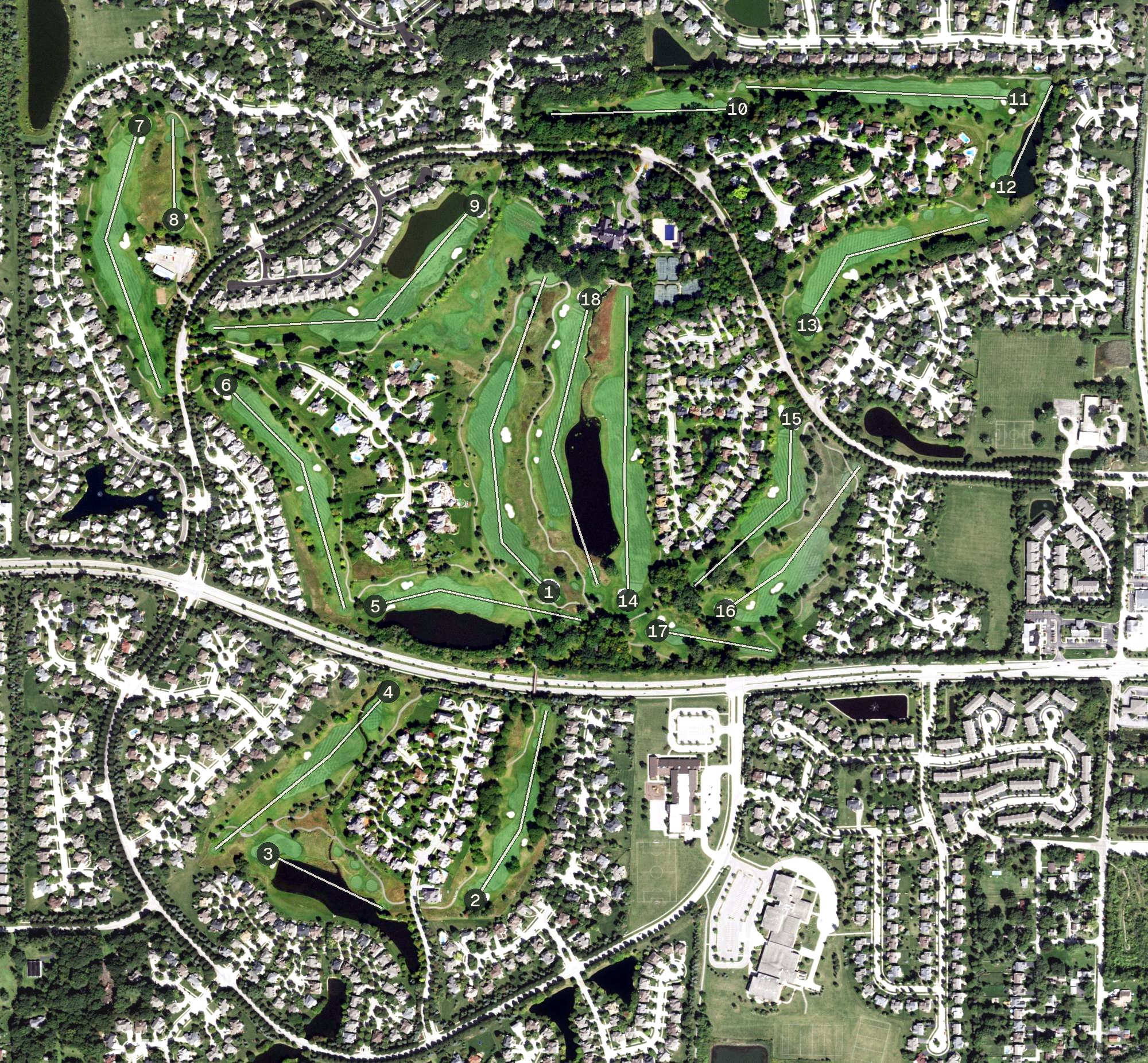 Aerial view of Stonebridge Country Club, IL