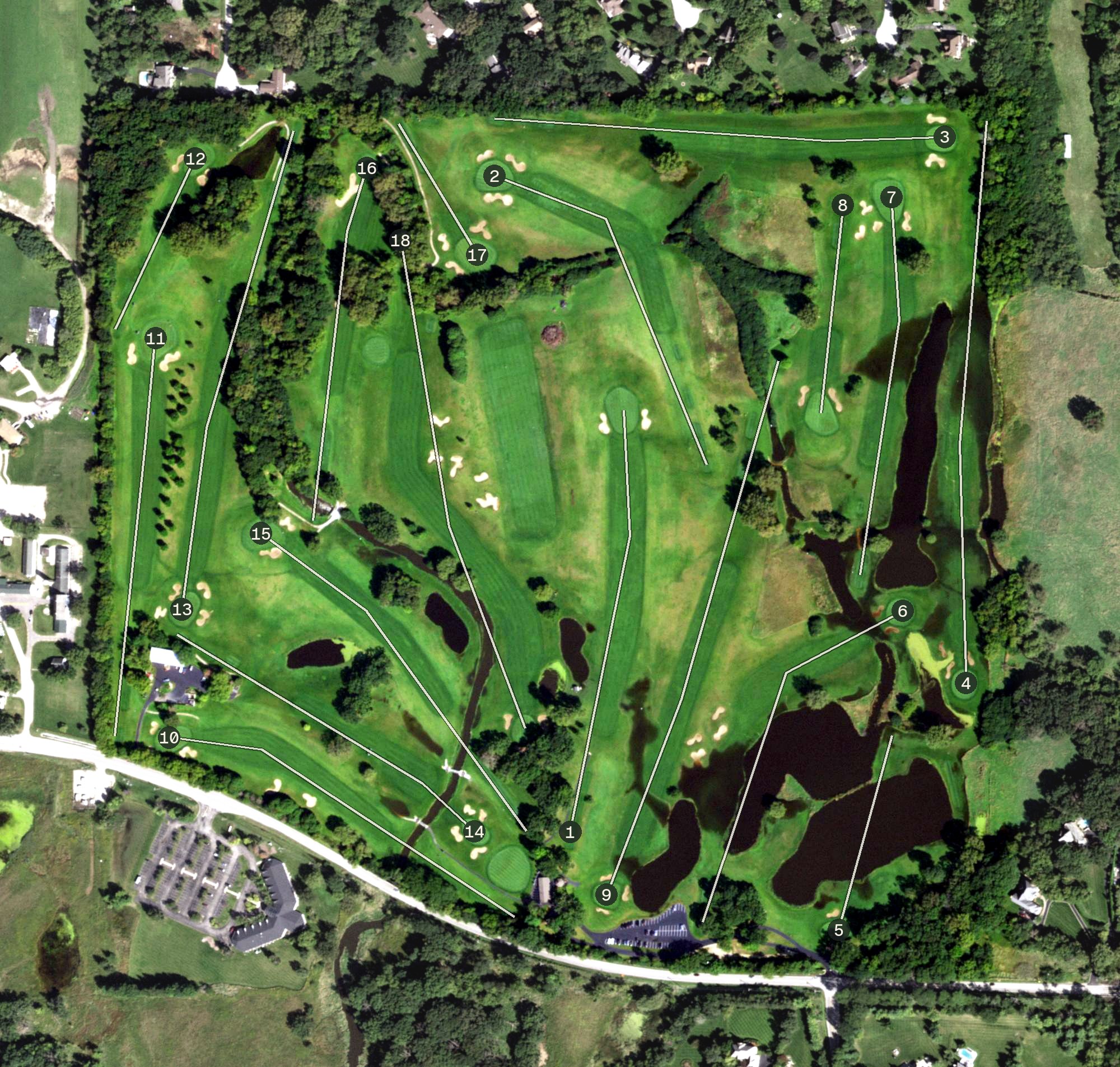Aerial view of Stonehenge Golf Course, IL
