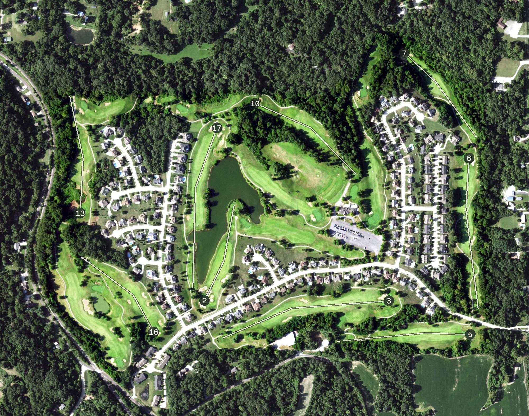 Aerial view of Stonewolf Golf Club, IL