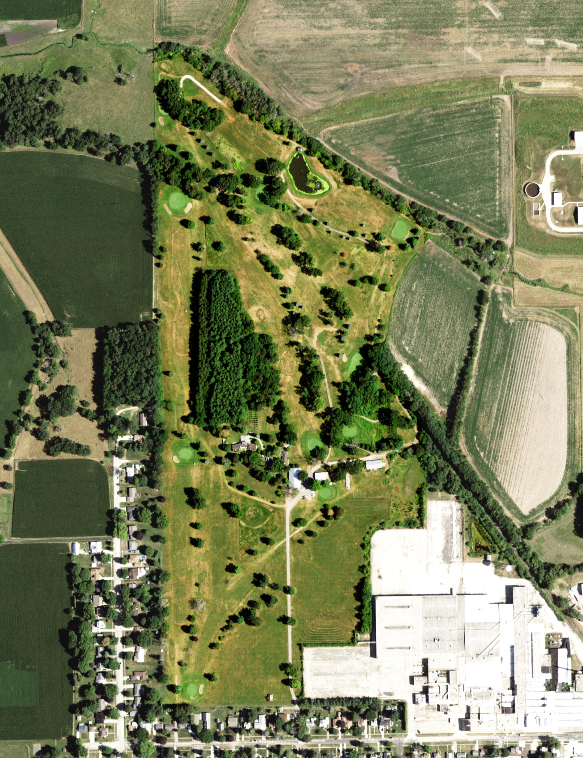 Aerial view of Sunset Golf Course, IL