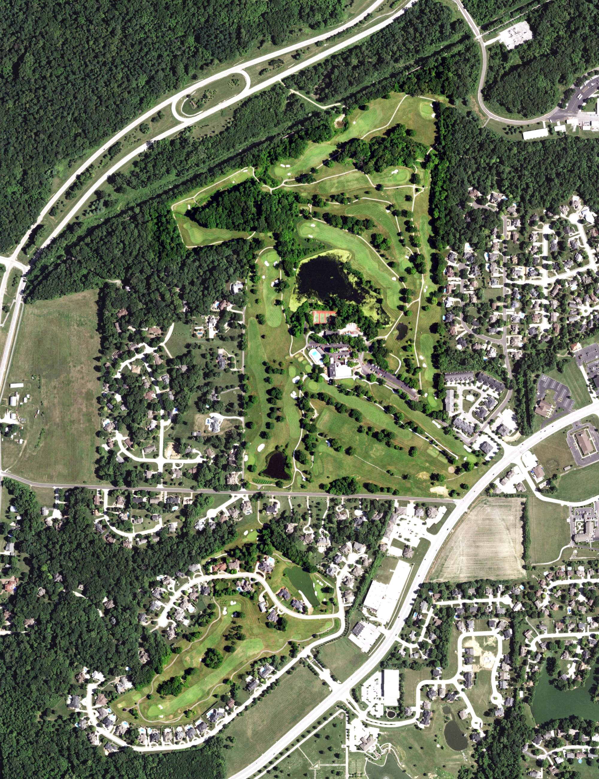Aerial view of Sunset Hills Country Club, IL