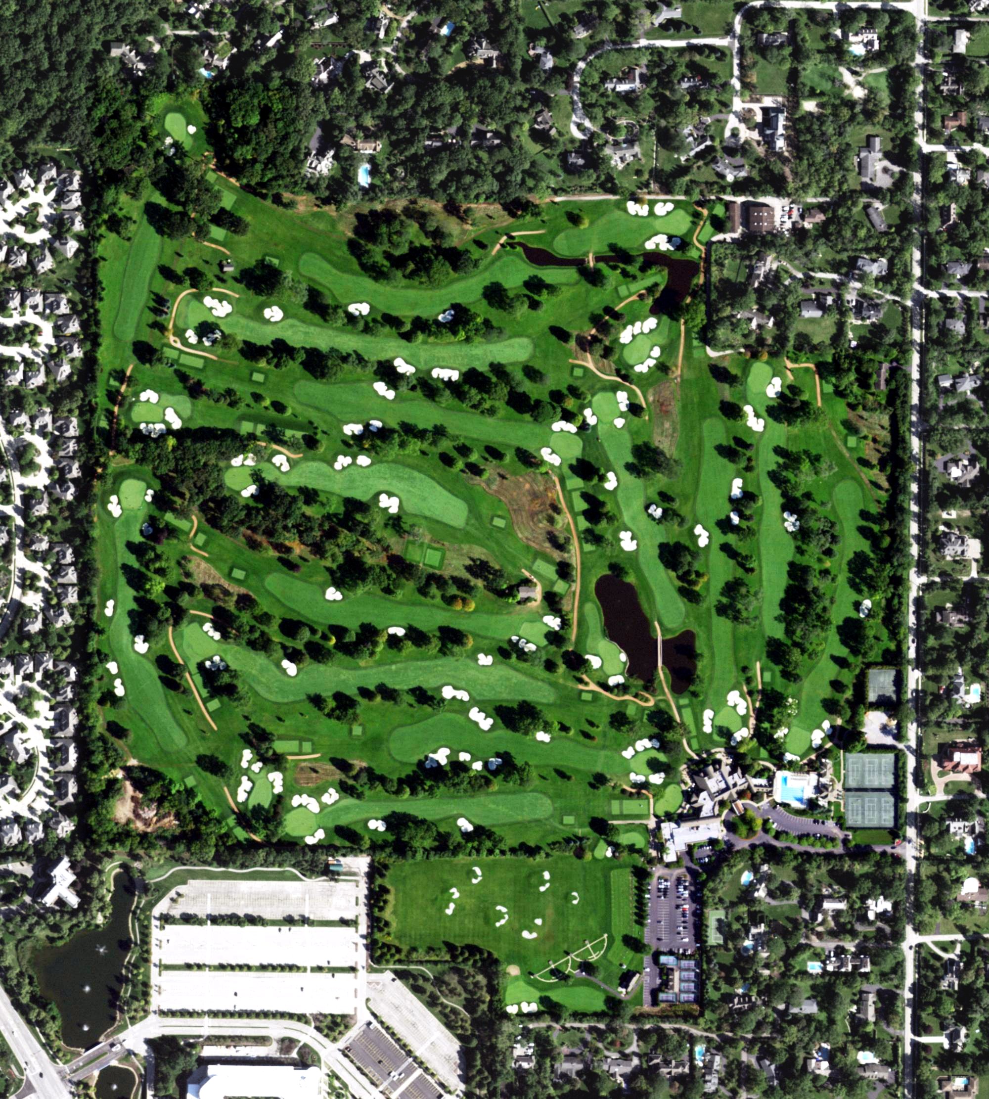 Aerial view of Sunset Ridge Country Club, IL