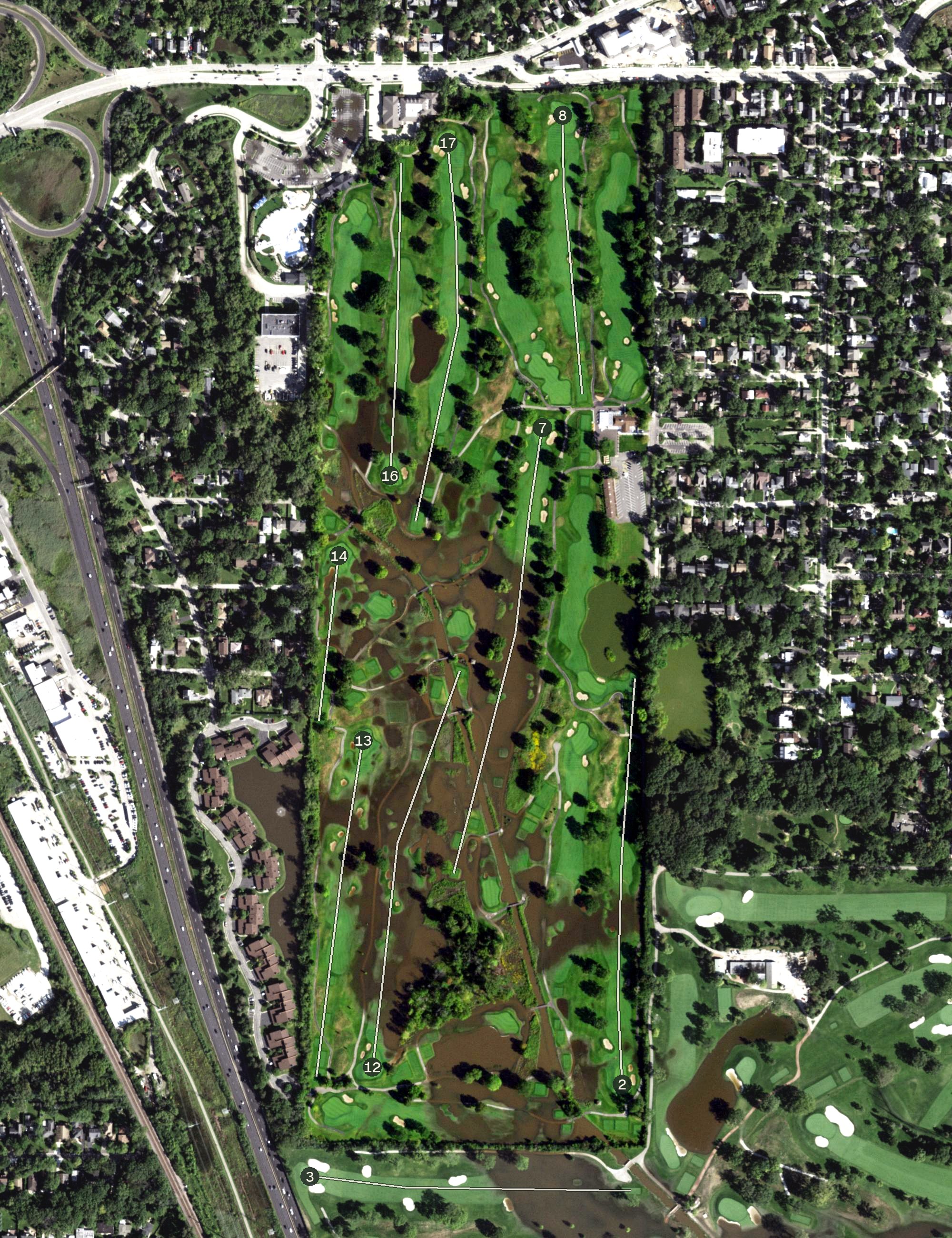 Aerial view of Sunset Valley Golf Course, IL
